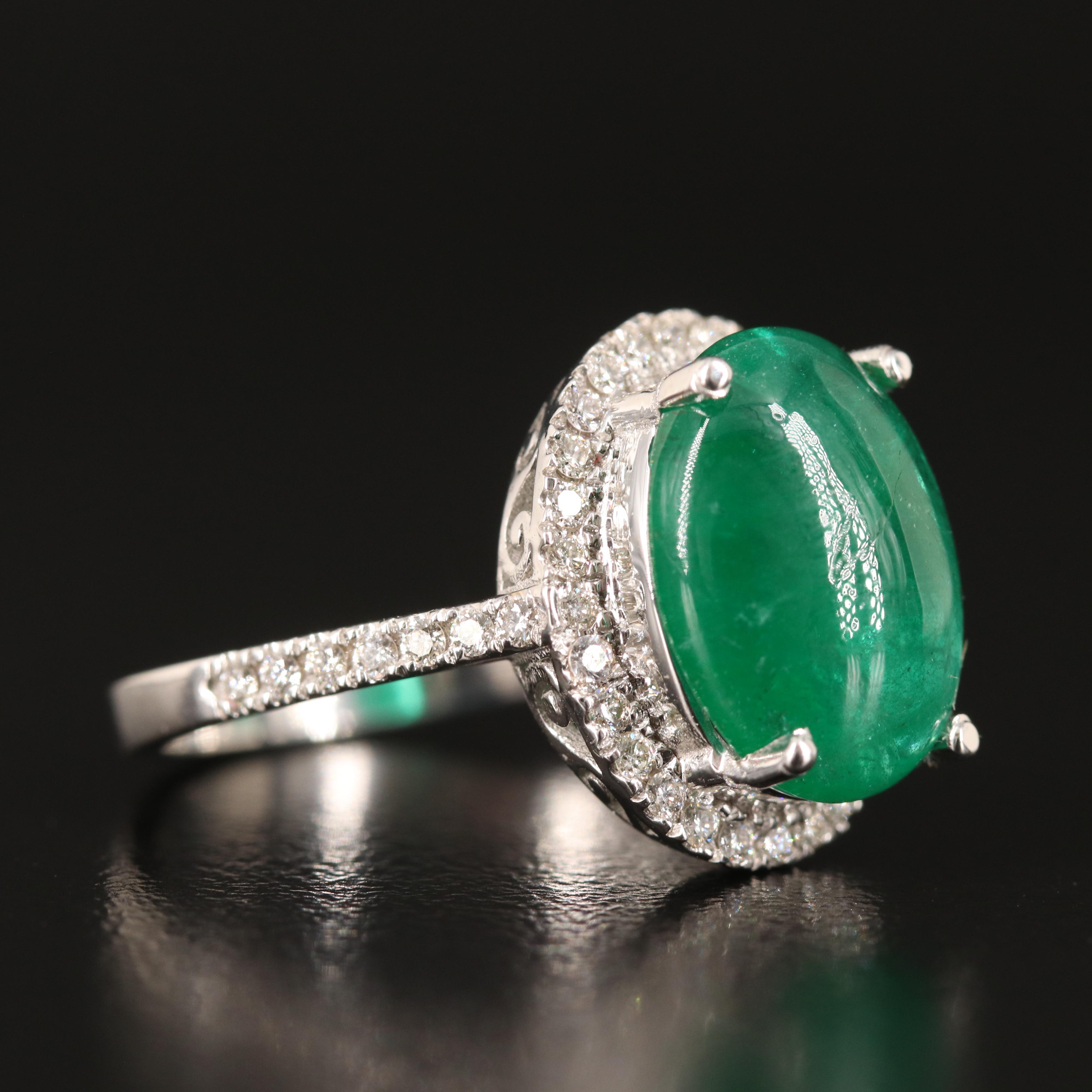 18K 4.67 CT Emerald and Diamond Ring