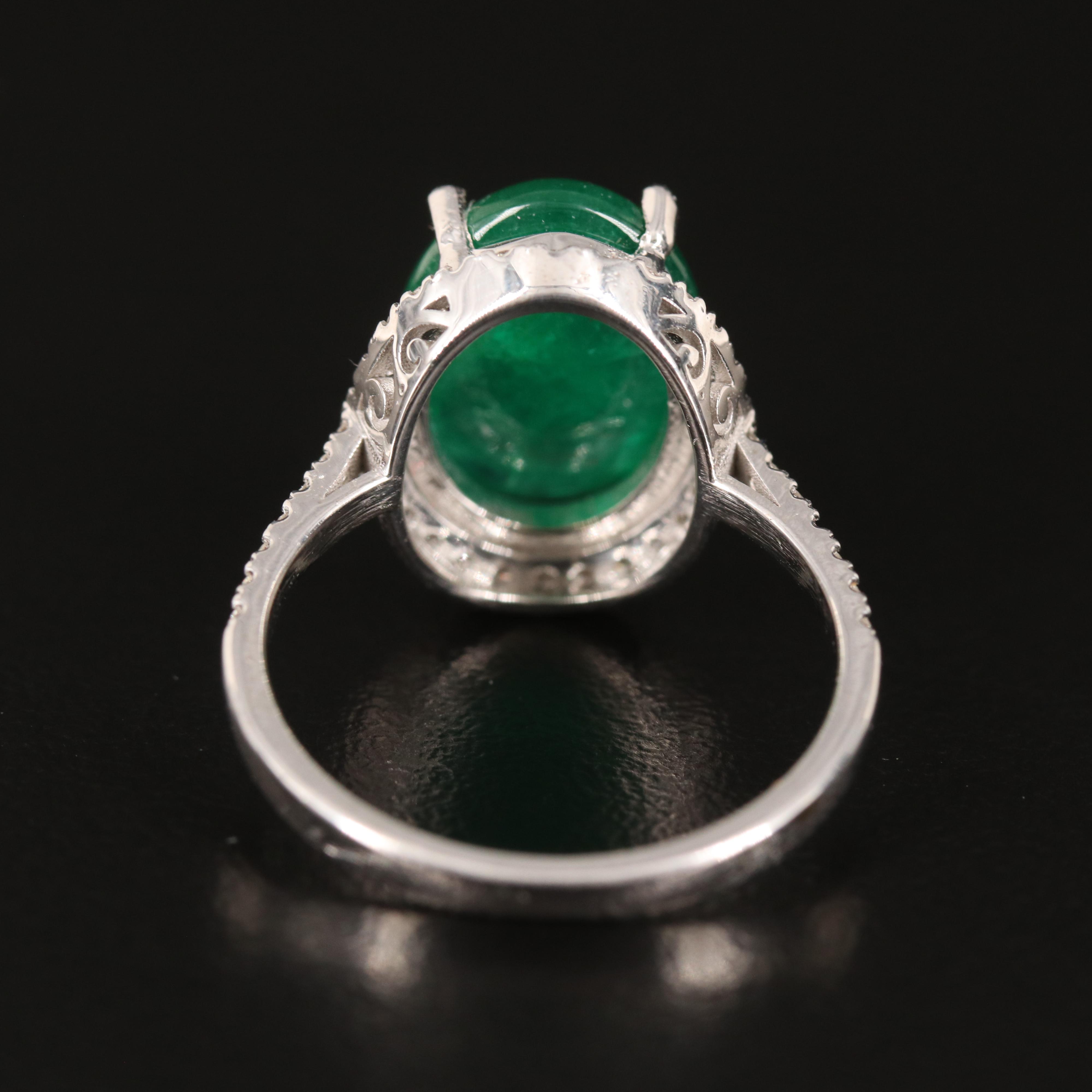 18K 4.67 CT Emerald and Diamond Ring