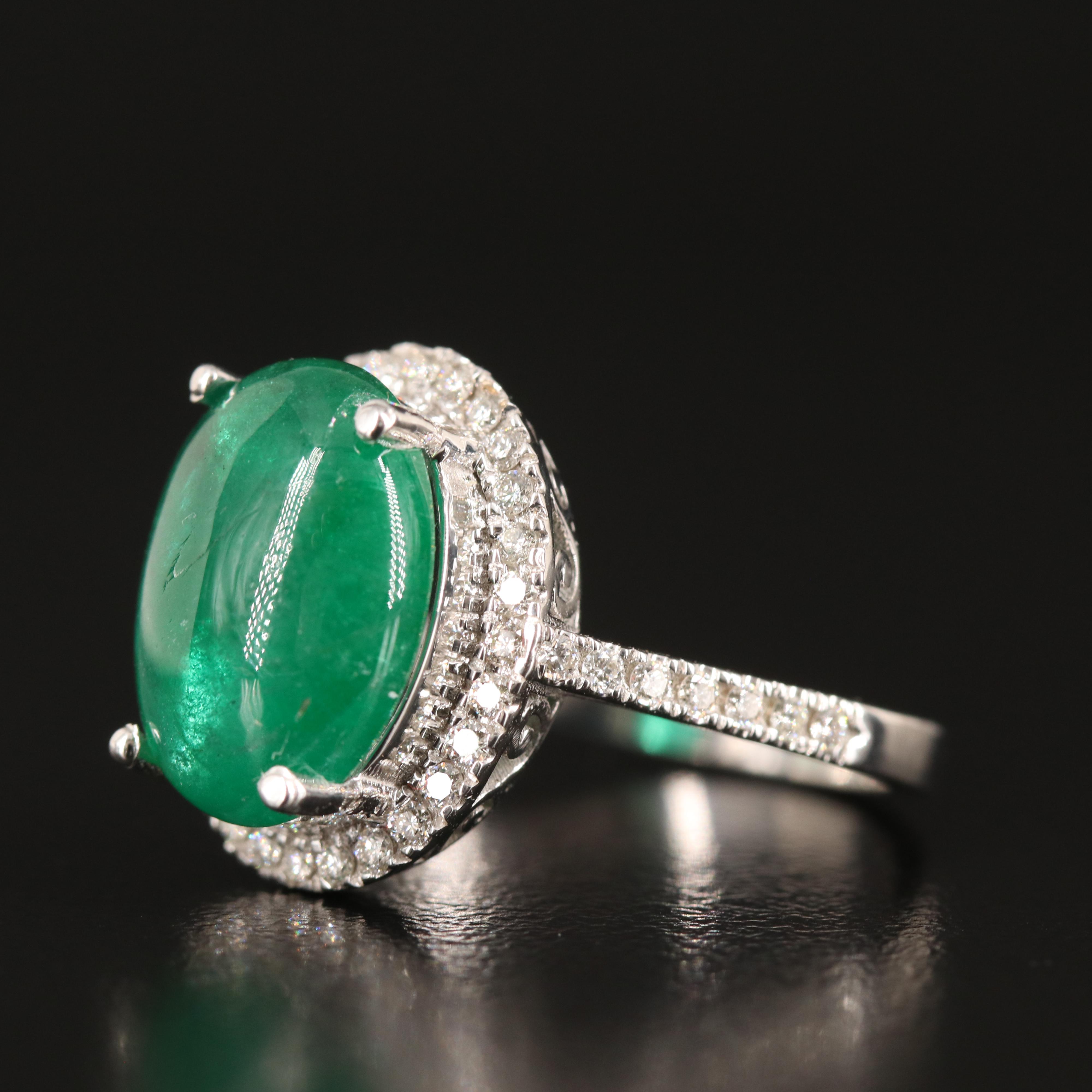 18K 4.67 CT Emerald and Diamond Ring