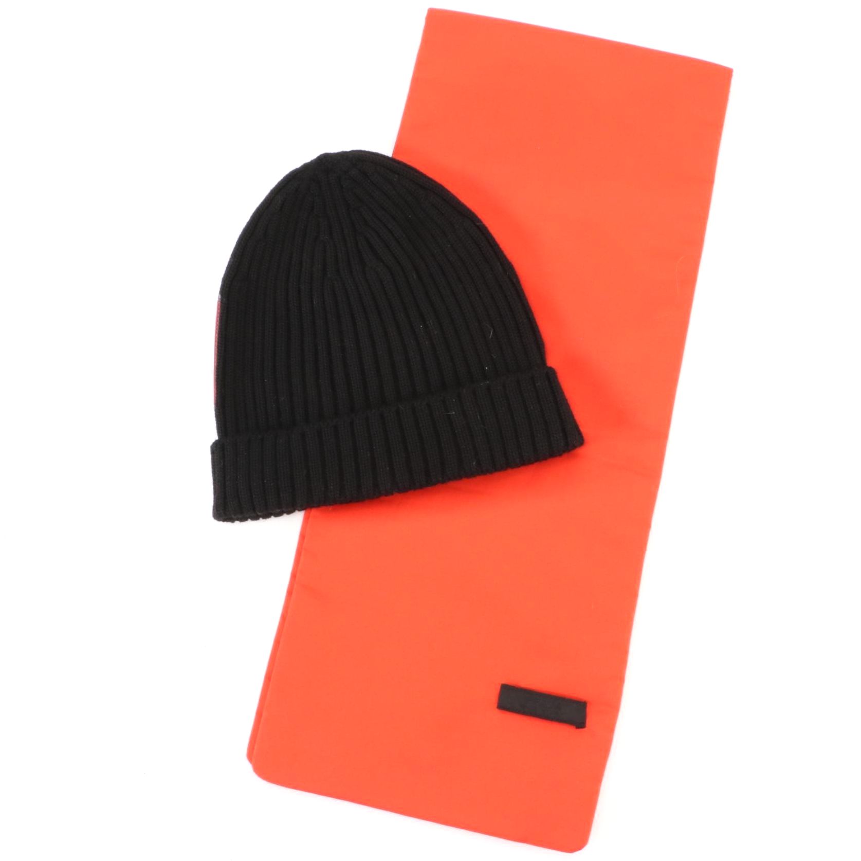 Prada Wool Knit Beanie with Scarf