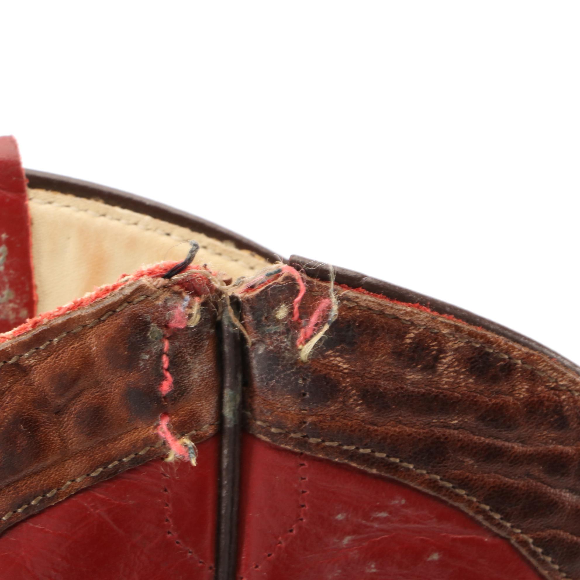 Men's Round Toe Western Boots in Stitched Leather with Vibram Soles