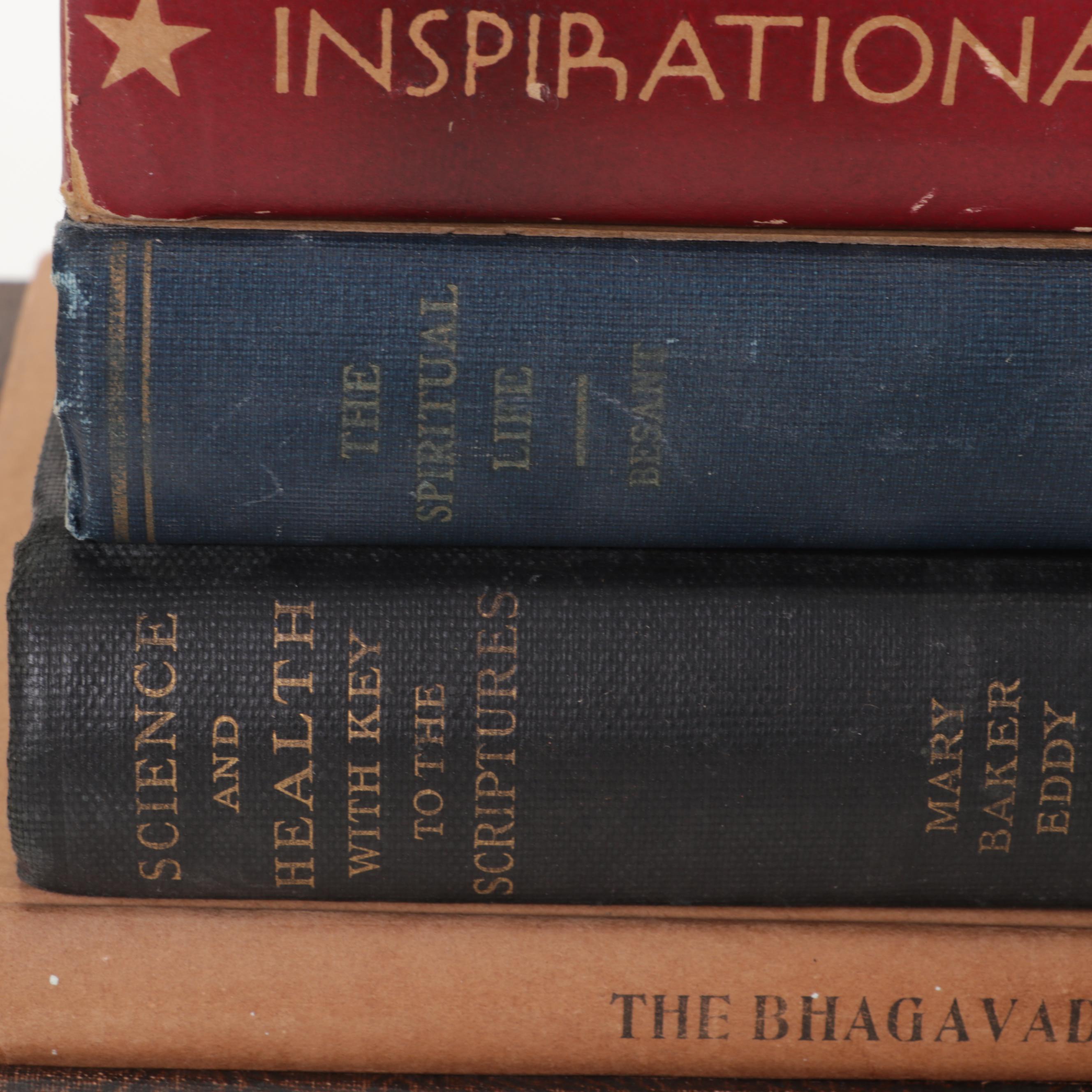 1870 Leather Bound "The Holy Bible" with Other Bibles and Spiritual Books