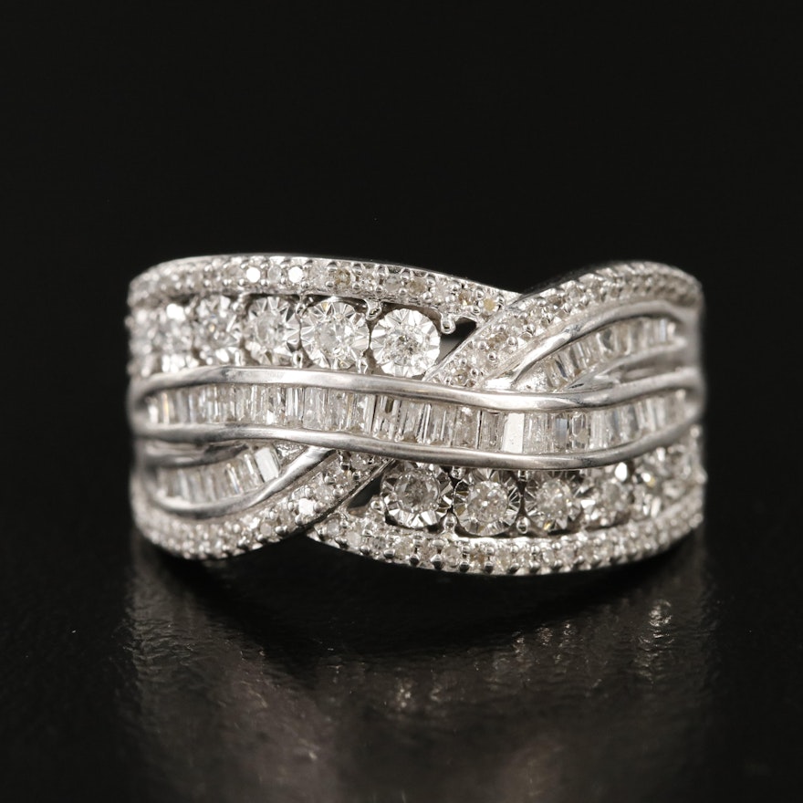 Sterling Diamond Crossover Band