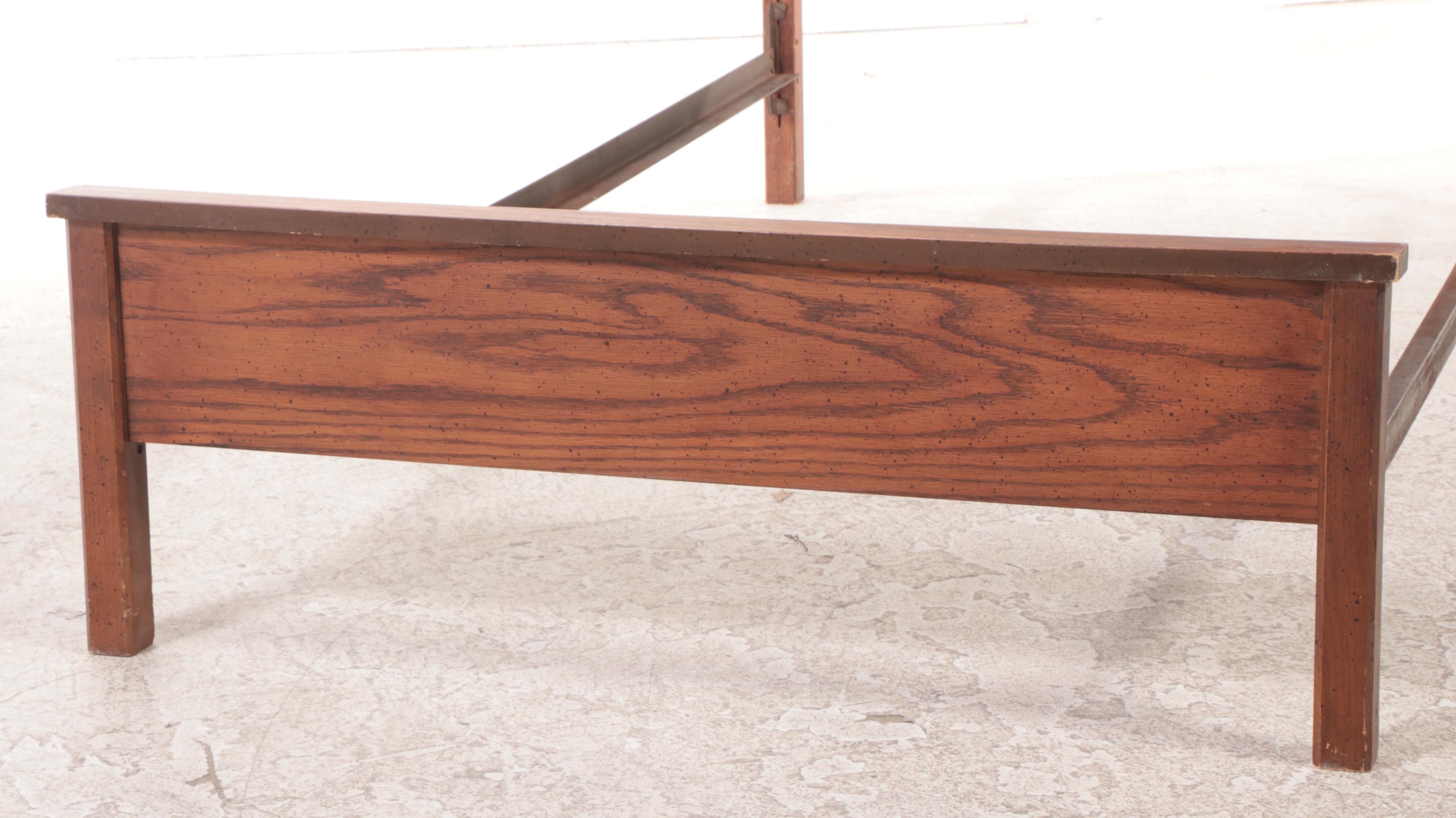 Bassett "Armada" Oak and Molded Plastic Twin Size Bed Frame