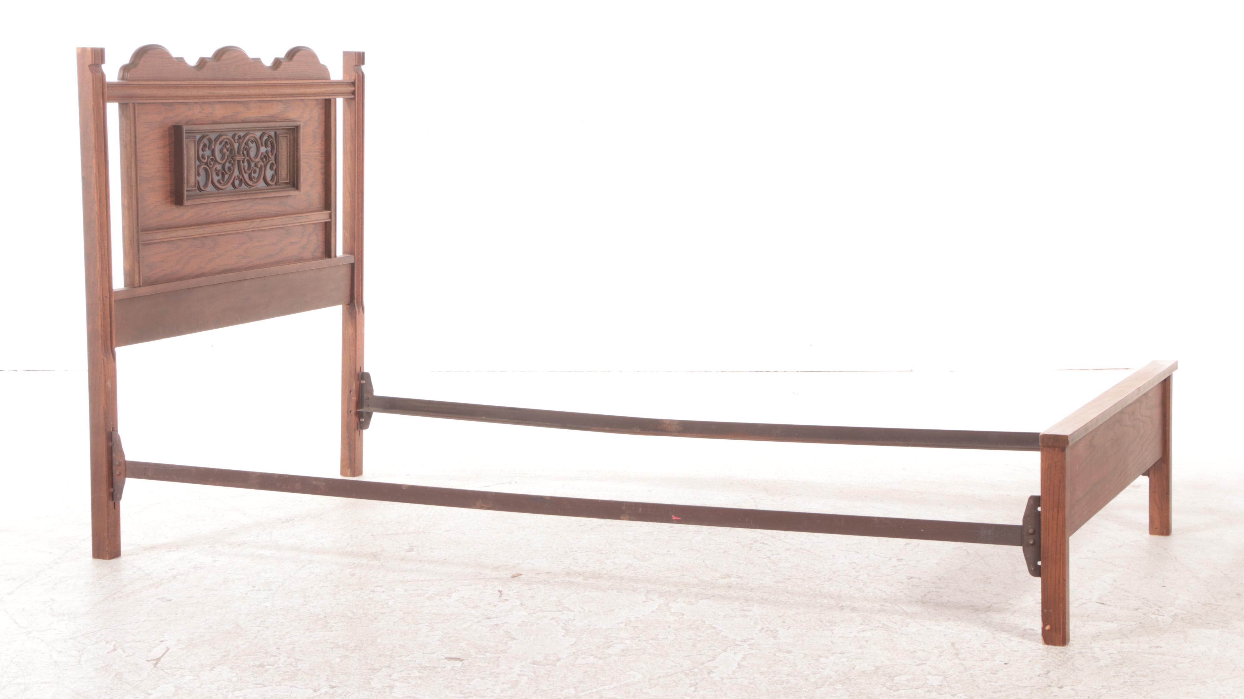 Bassett "Armada" Oak and Molded Plastic Twin Size Bed Frame