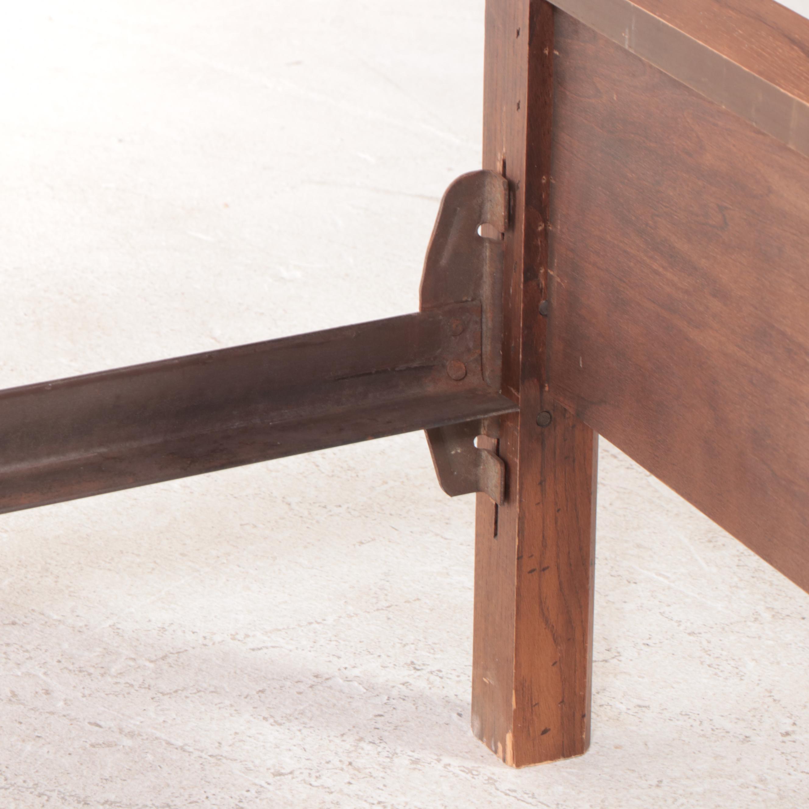 Bassett "Armada" Oak and Molded Plastic Twin Size Bed Frame