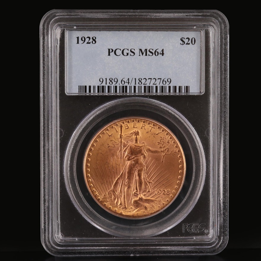 PCGS Graded MS64 1928 Saint Gaudens $20 Gold Coin