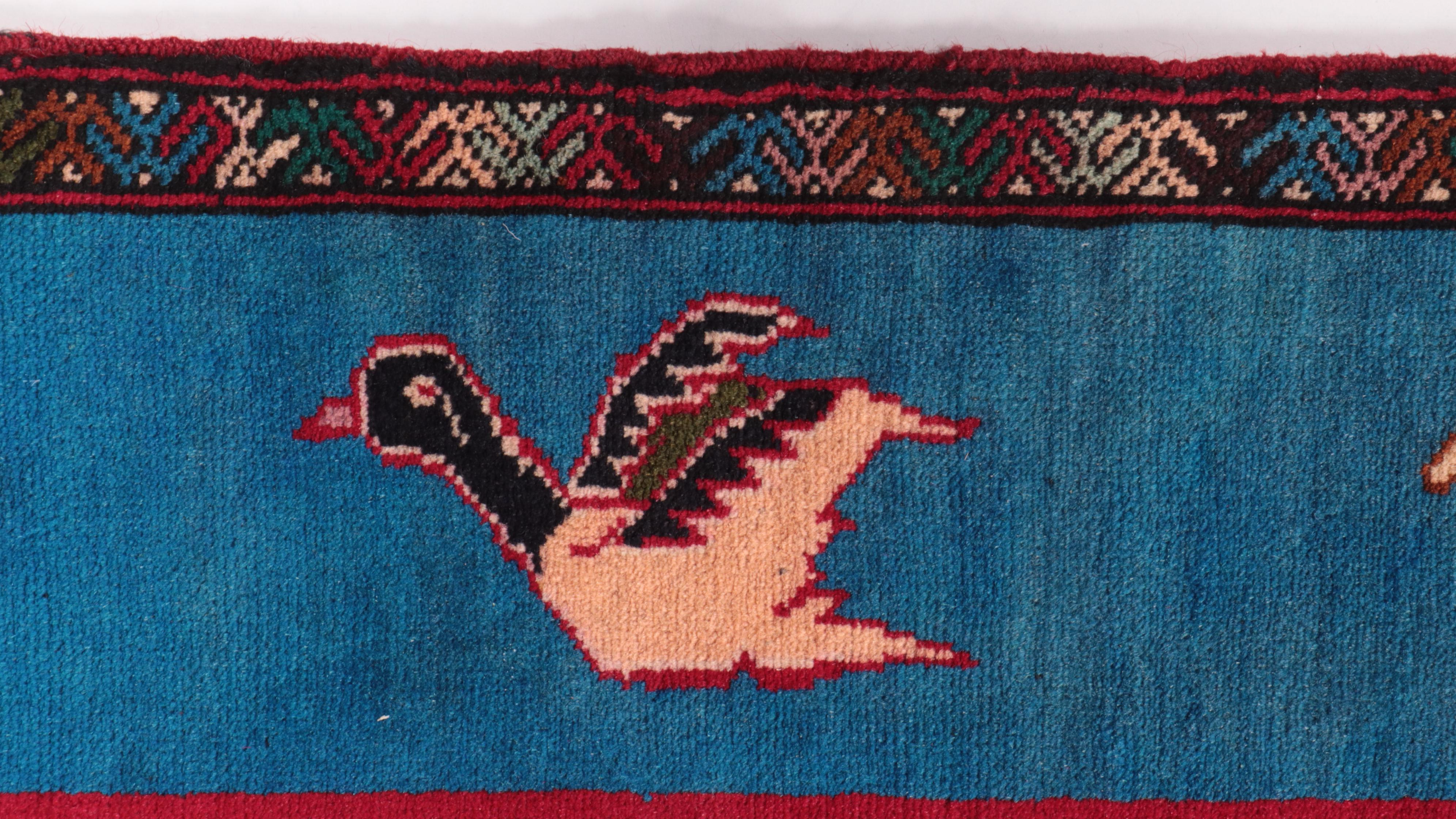 2'10 x 5'4 Hand-Knotted Signed Afghan Pictorial Accent Rug