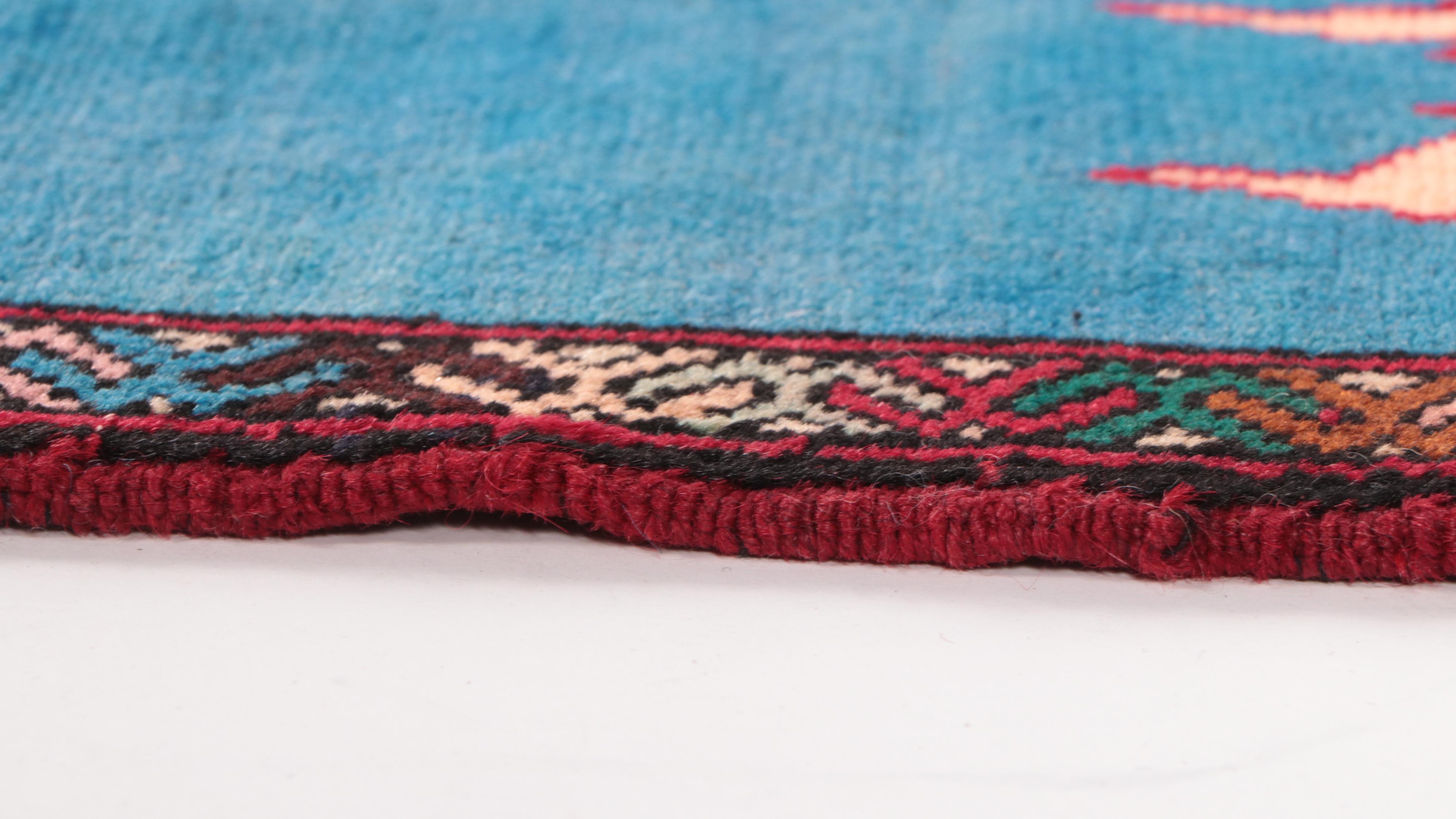 2'10 x 5'4 Hand-Knotted Signed Afghan Pictorial Accent Rug