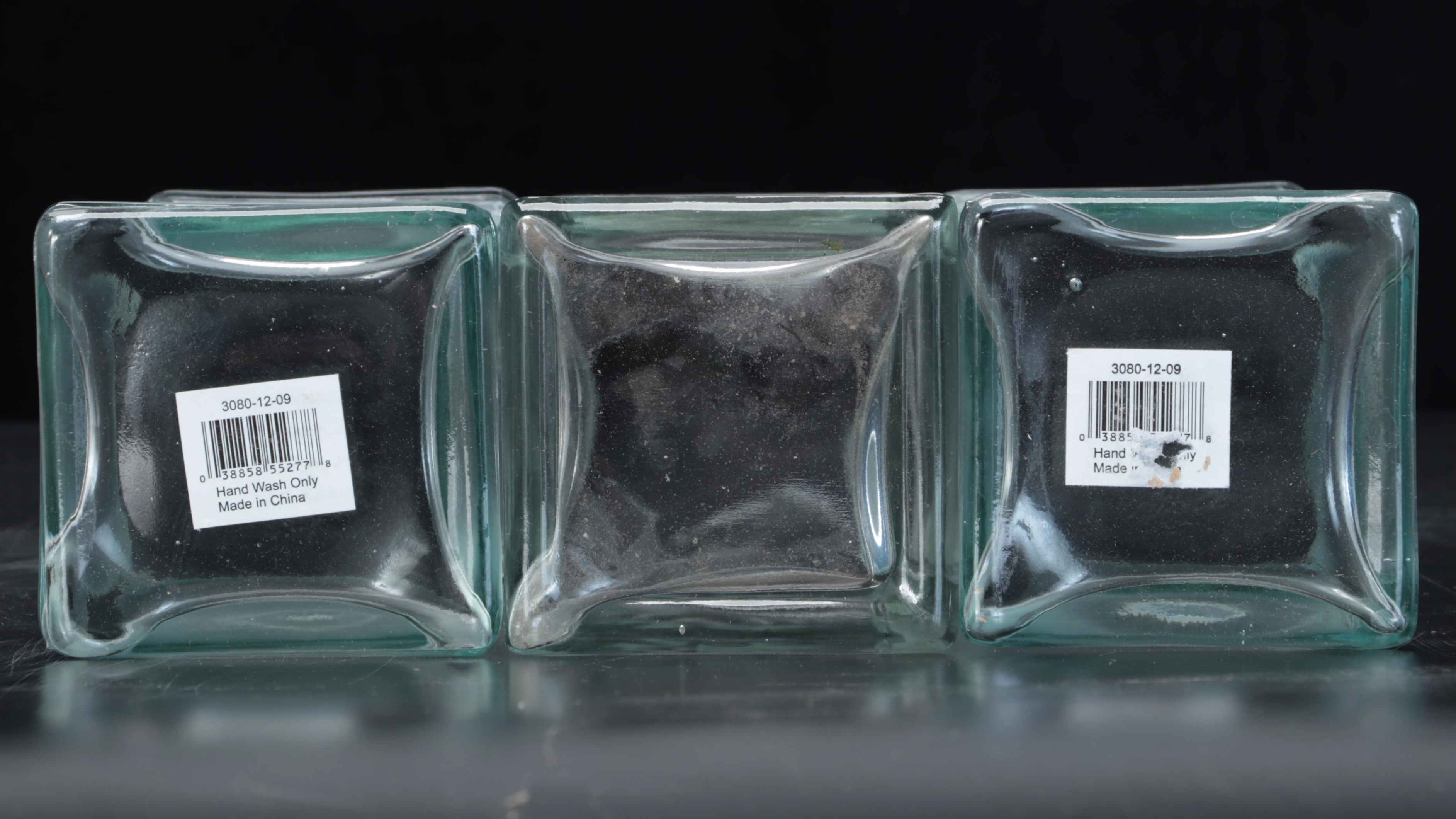 Clear and Blue Glass Vase Collection