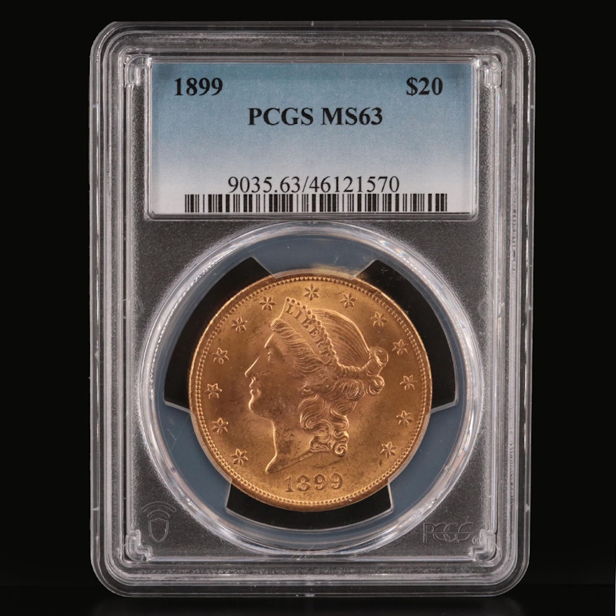 PCGS Graded MS63 1899 Liberty Head $20 Gold Coin