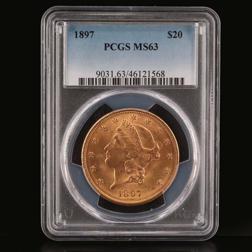 PCGS Graded MS63 1897 Liberty Head $20 Gold Coin