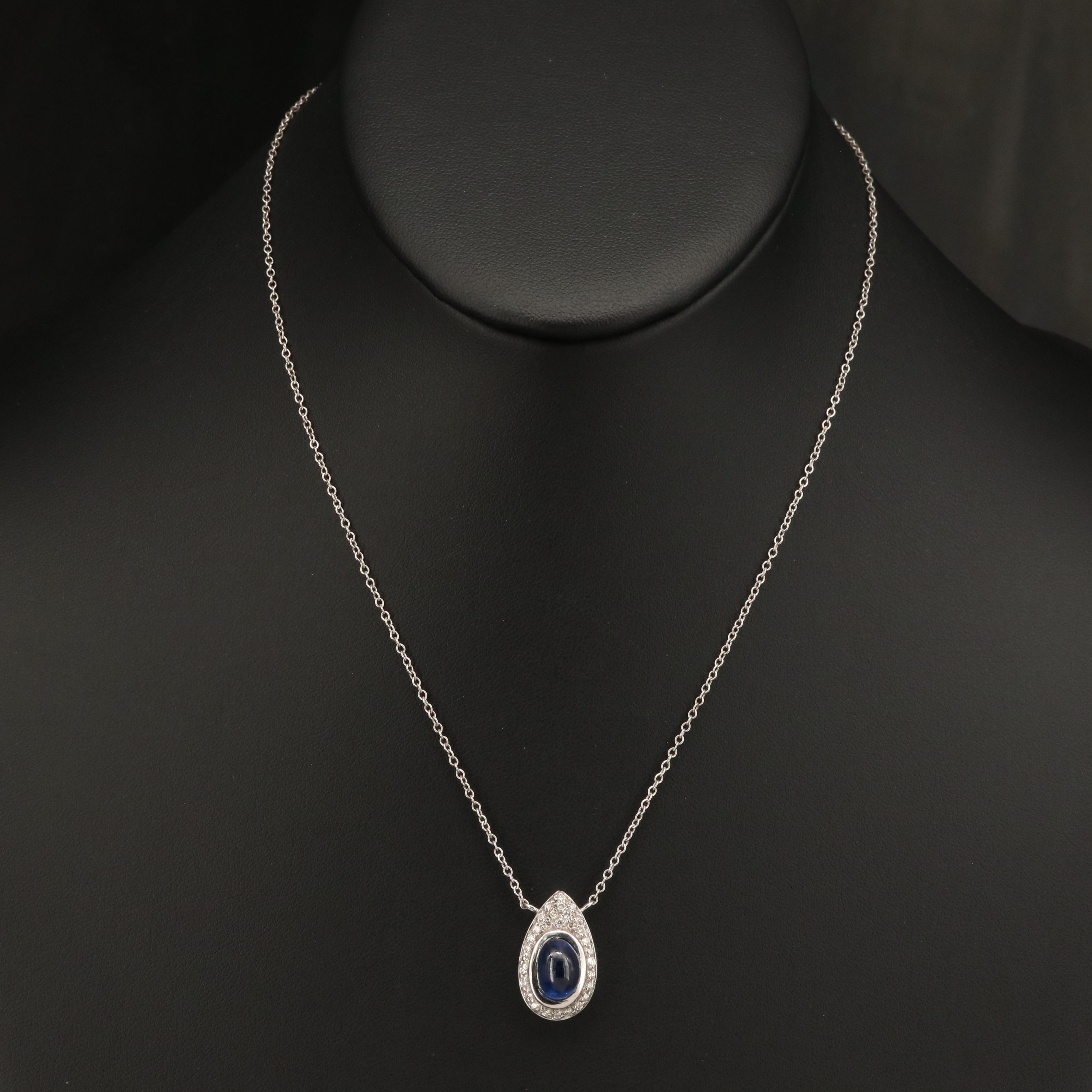 18K 4.88 CT Unheated Sapphire and Diamond Pendant Necklace with GIA Report