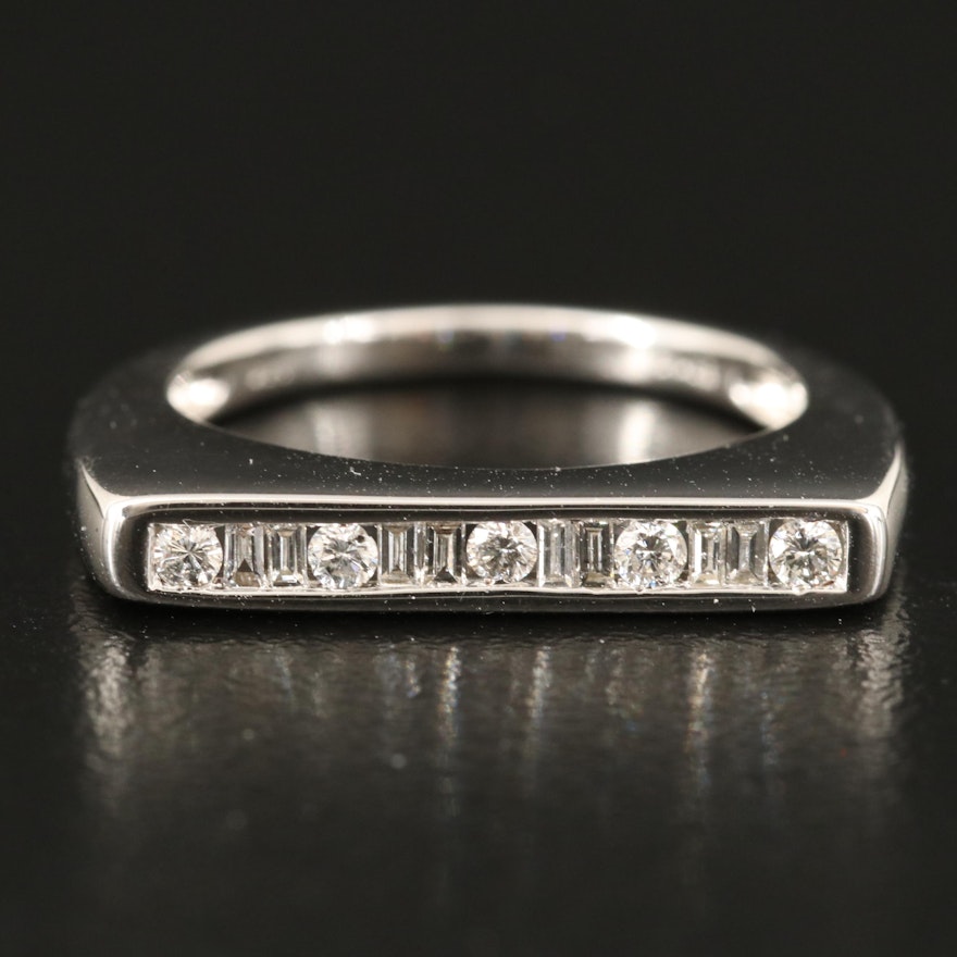 Sterling Diamond Bar Ring