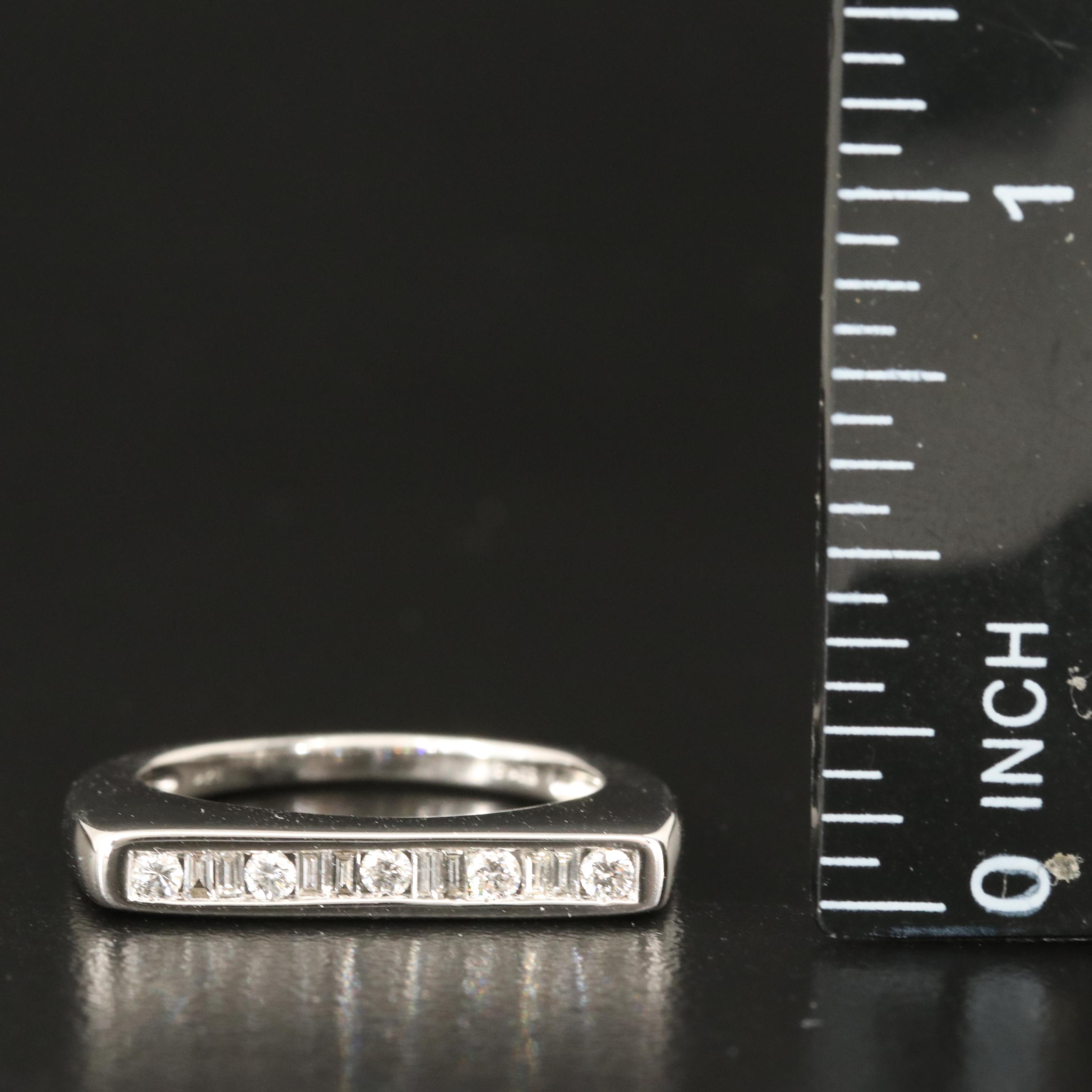 Sterling Diamond Bar Ring