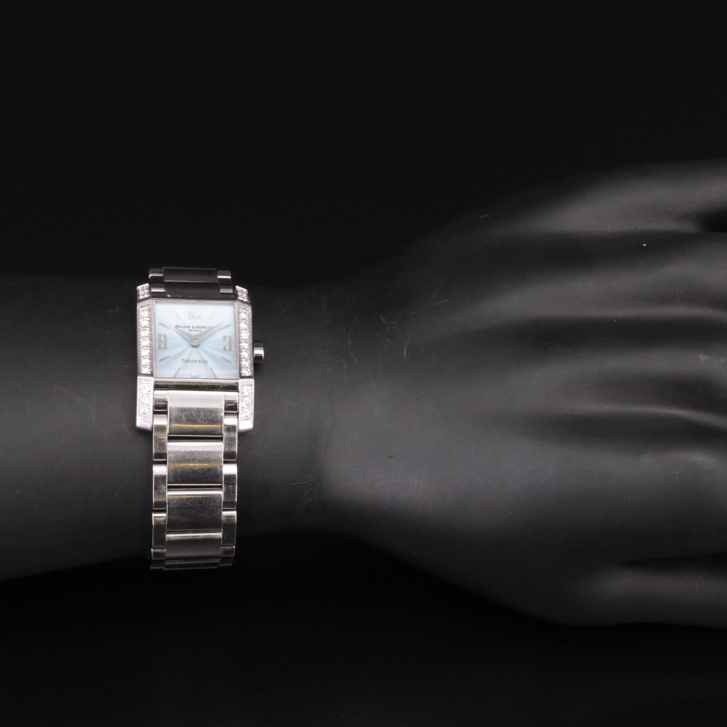 Baume & Mercier, Tiffany & Co. Stainless Steel Diamond Watch