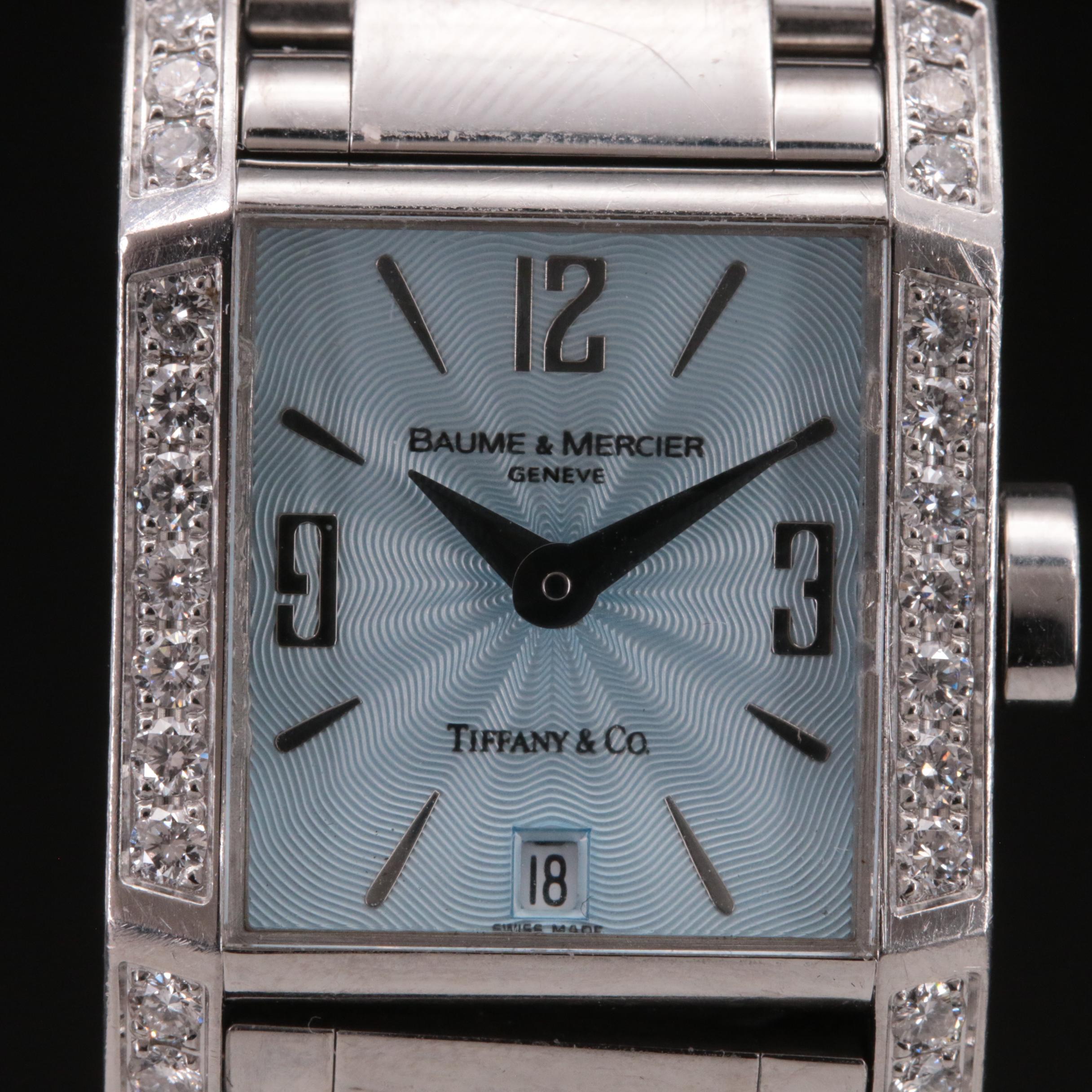 Baume & Mercier, Tiffany & Co. Stainless Steel Diamond Watch