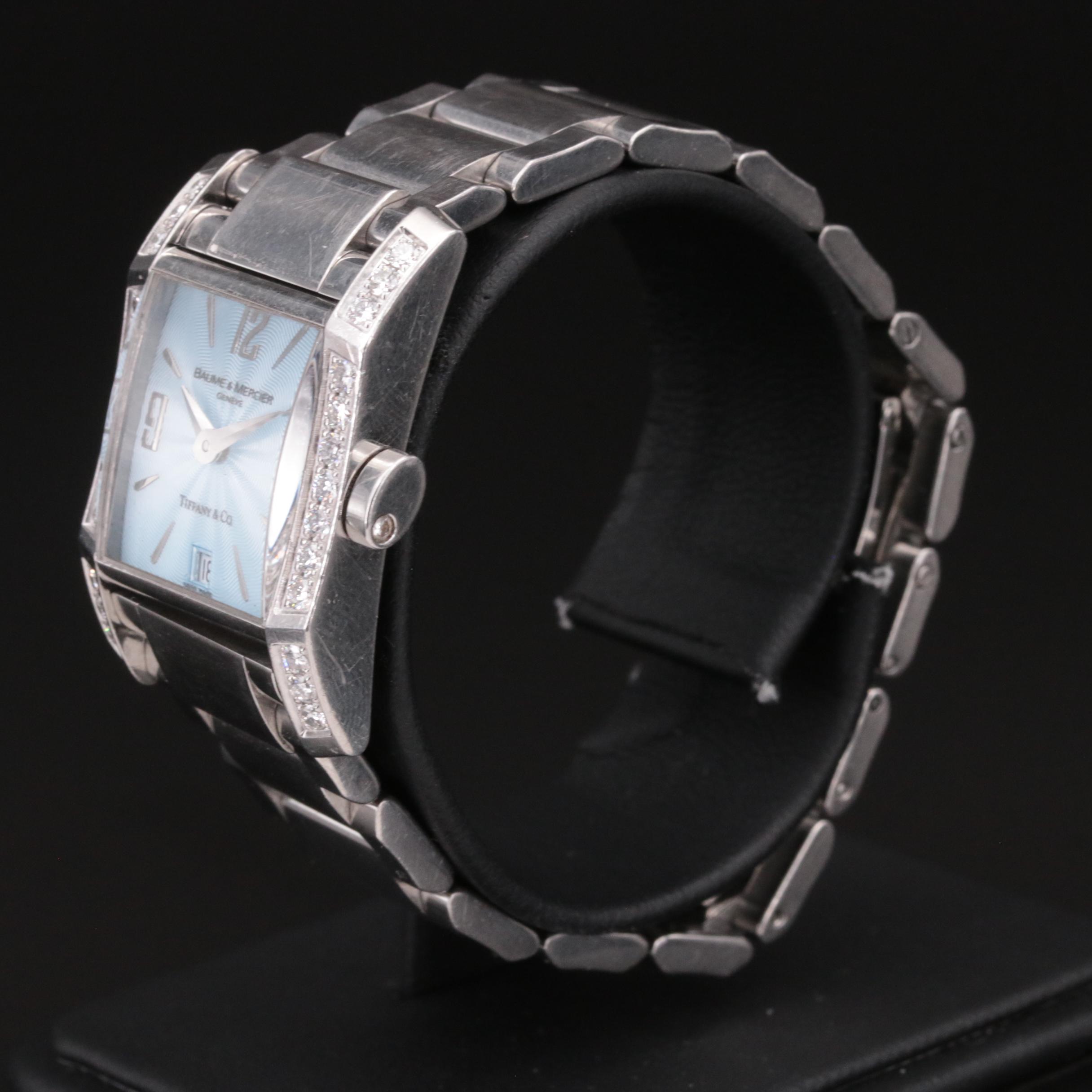 Baume & Mercier, Tiffany & Co. Stainless Steel Diamond Watch