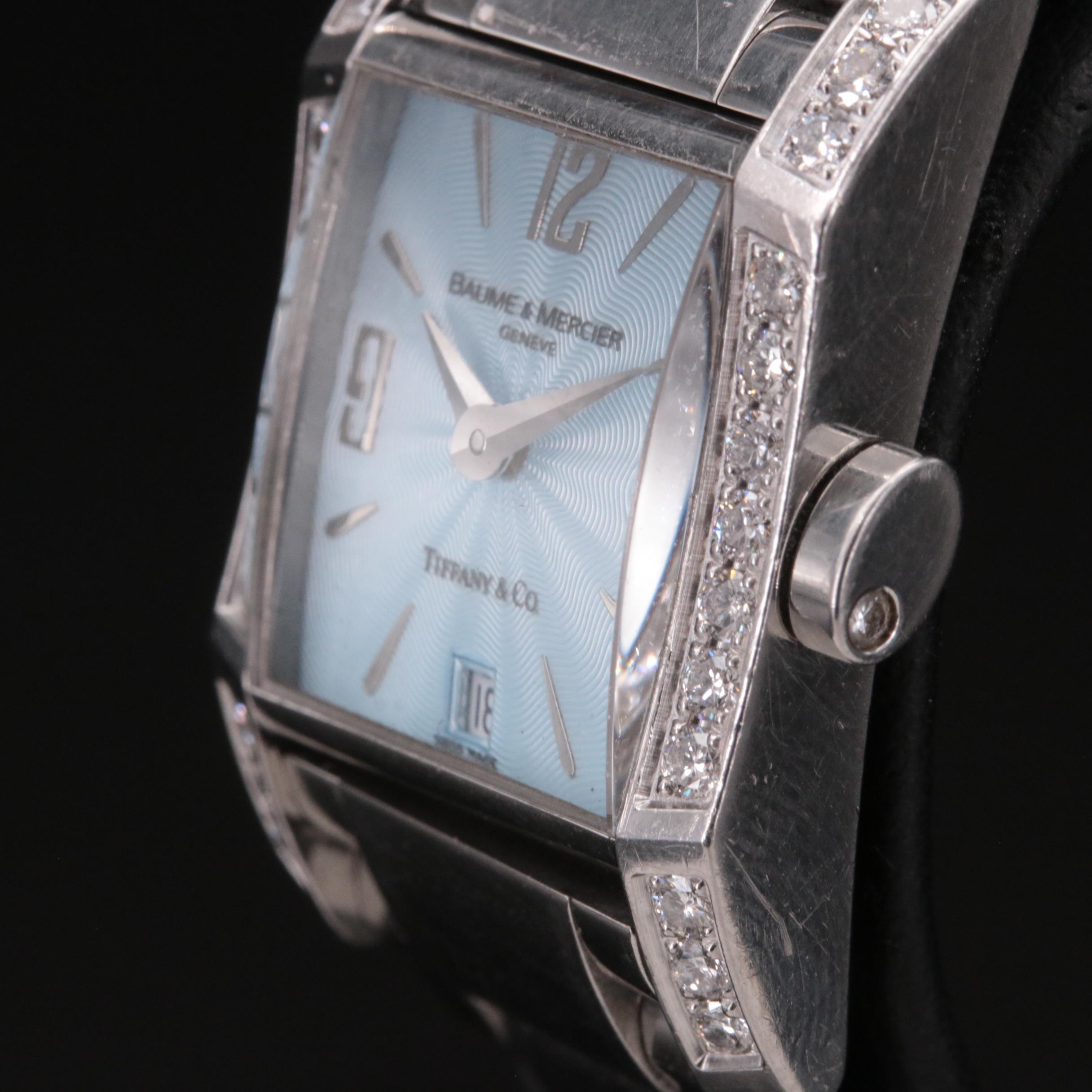 Baume & Mercier, Tiffany & Co. Stainless Steel Diamond Watch