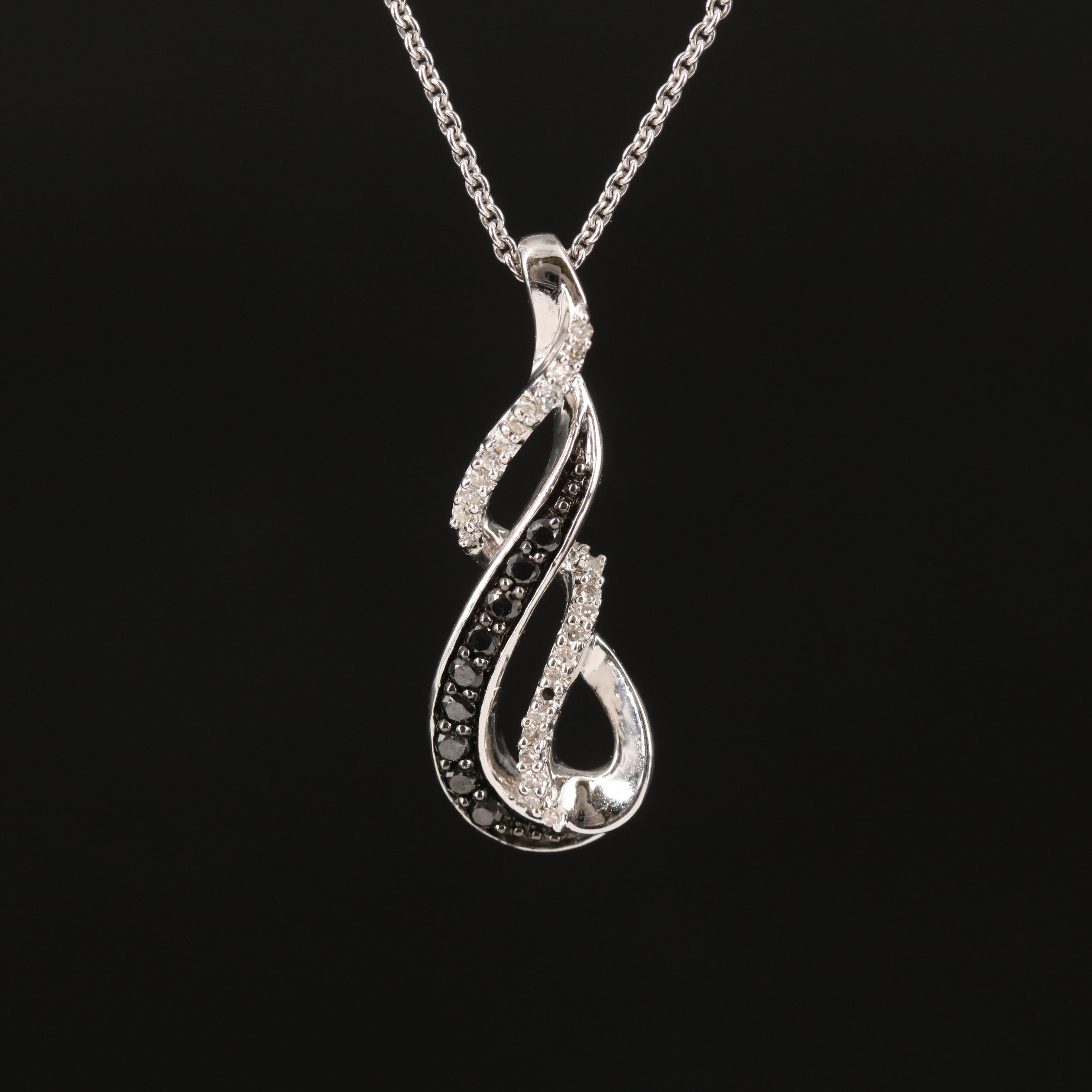 Diamond Pendant Necklace in Sterling