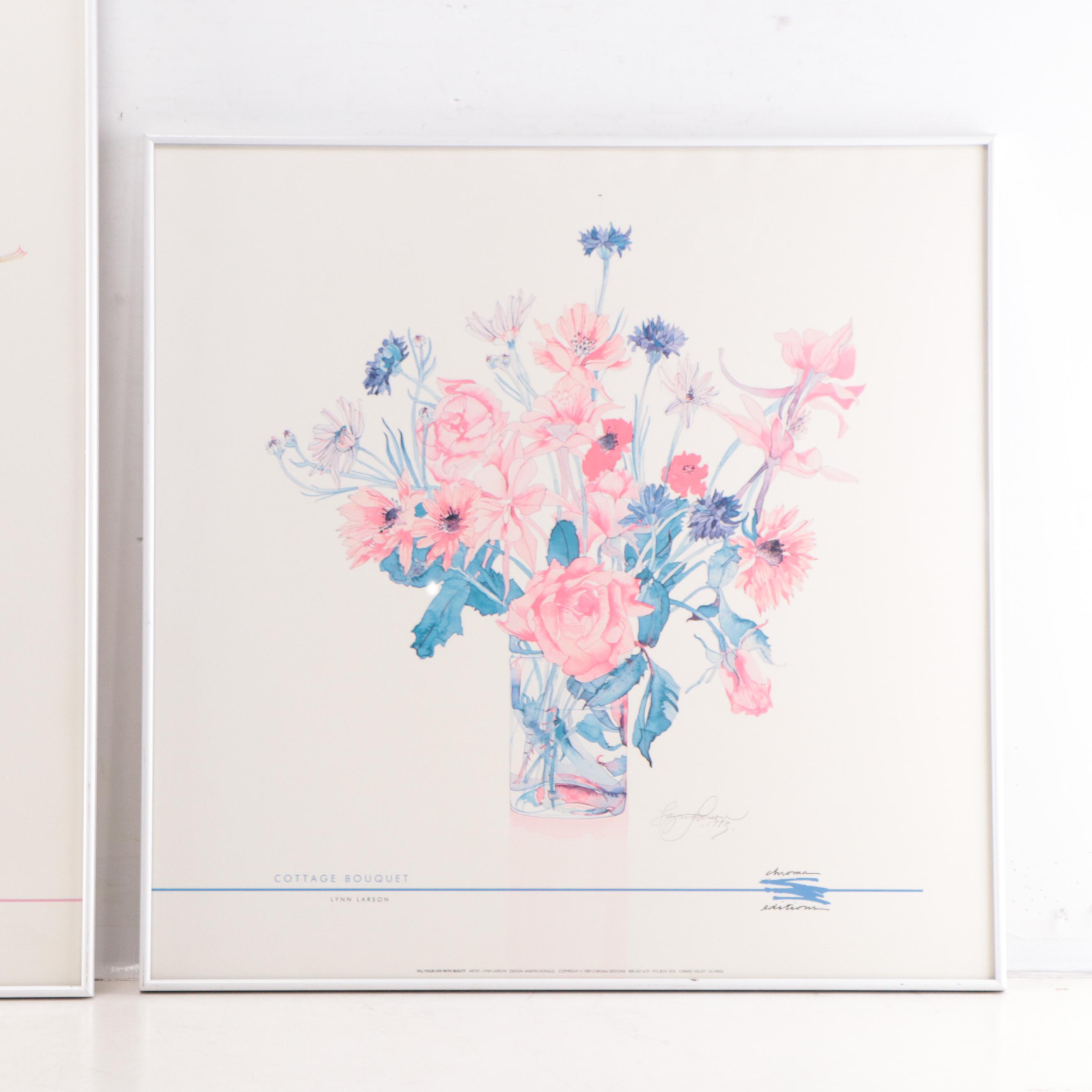 Lynn Larson Floral Offset Lithographs, 1993