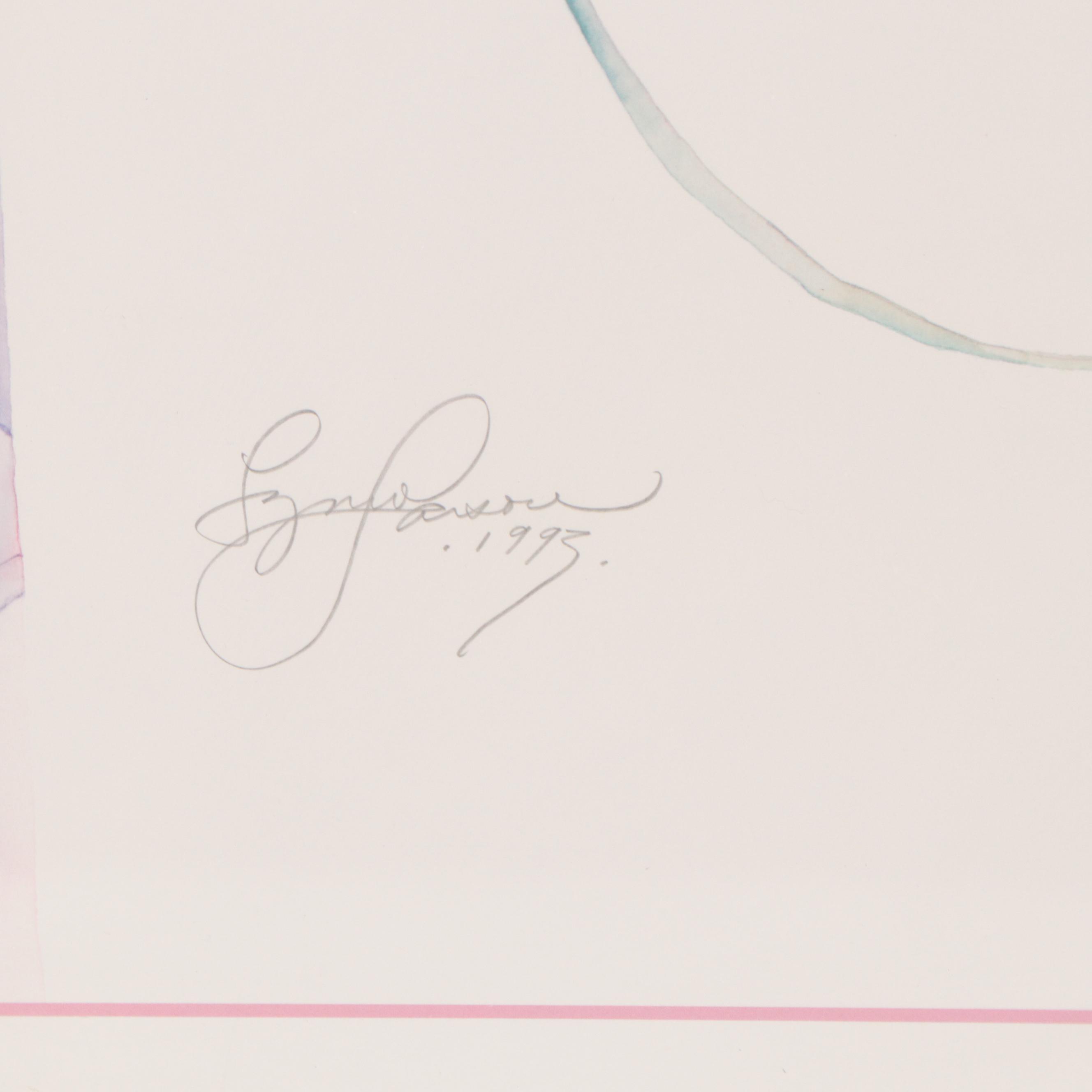 Lynn Larson Floral Offset Lithographs, 1993