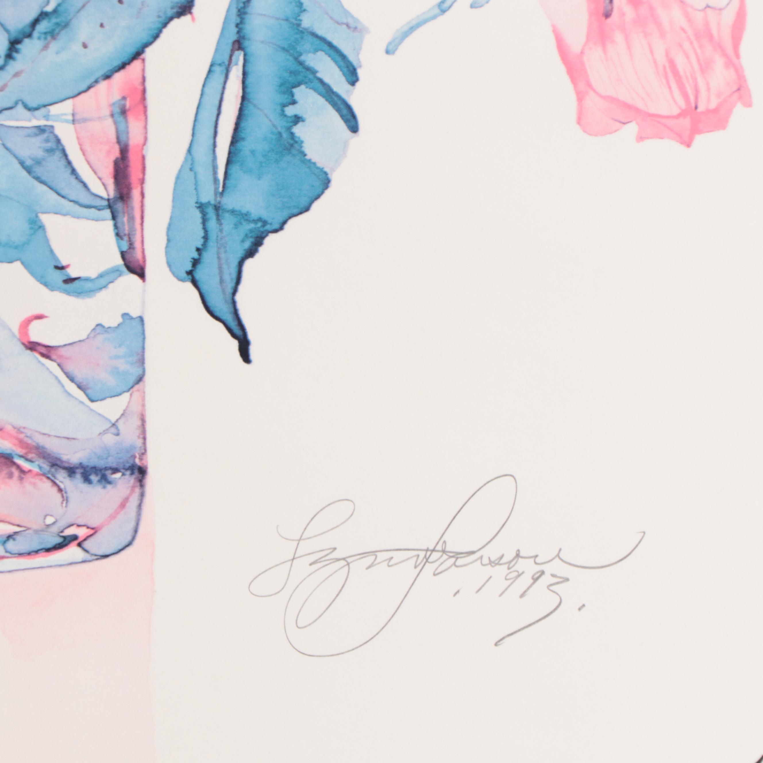 Lynn Larson Floral Offset Lithographs, 1993