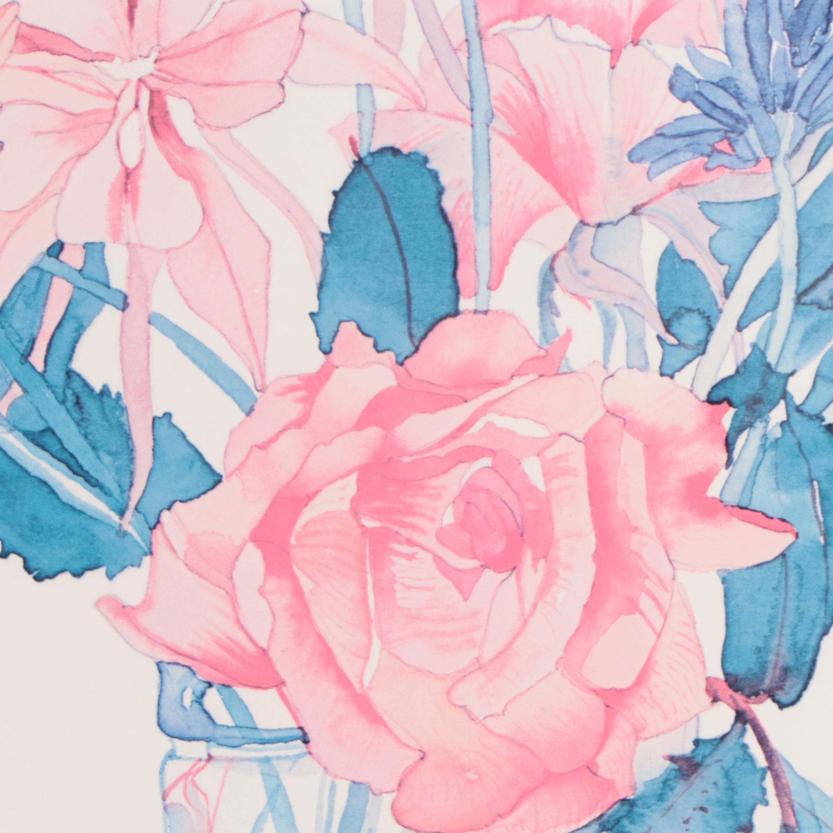 Lynn Larson Floral Offset Lithographs, 1993