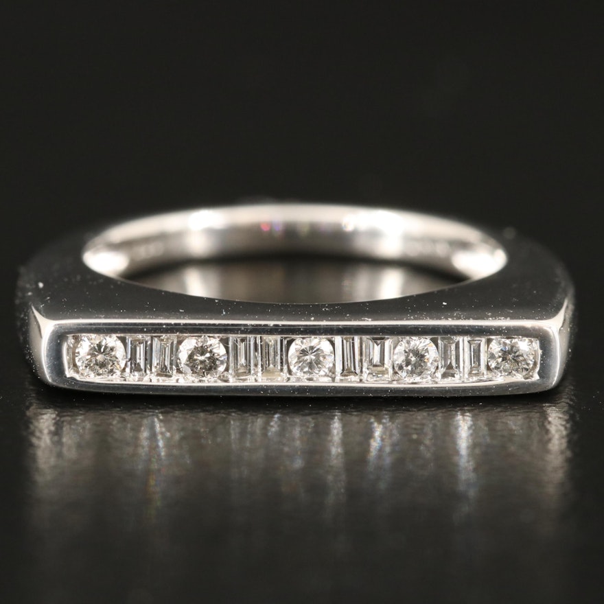 Sterling Diamond Bar Ring