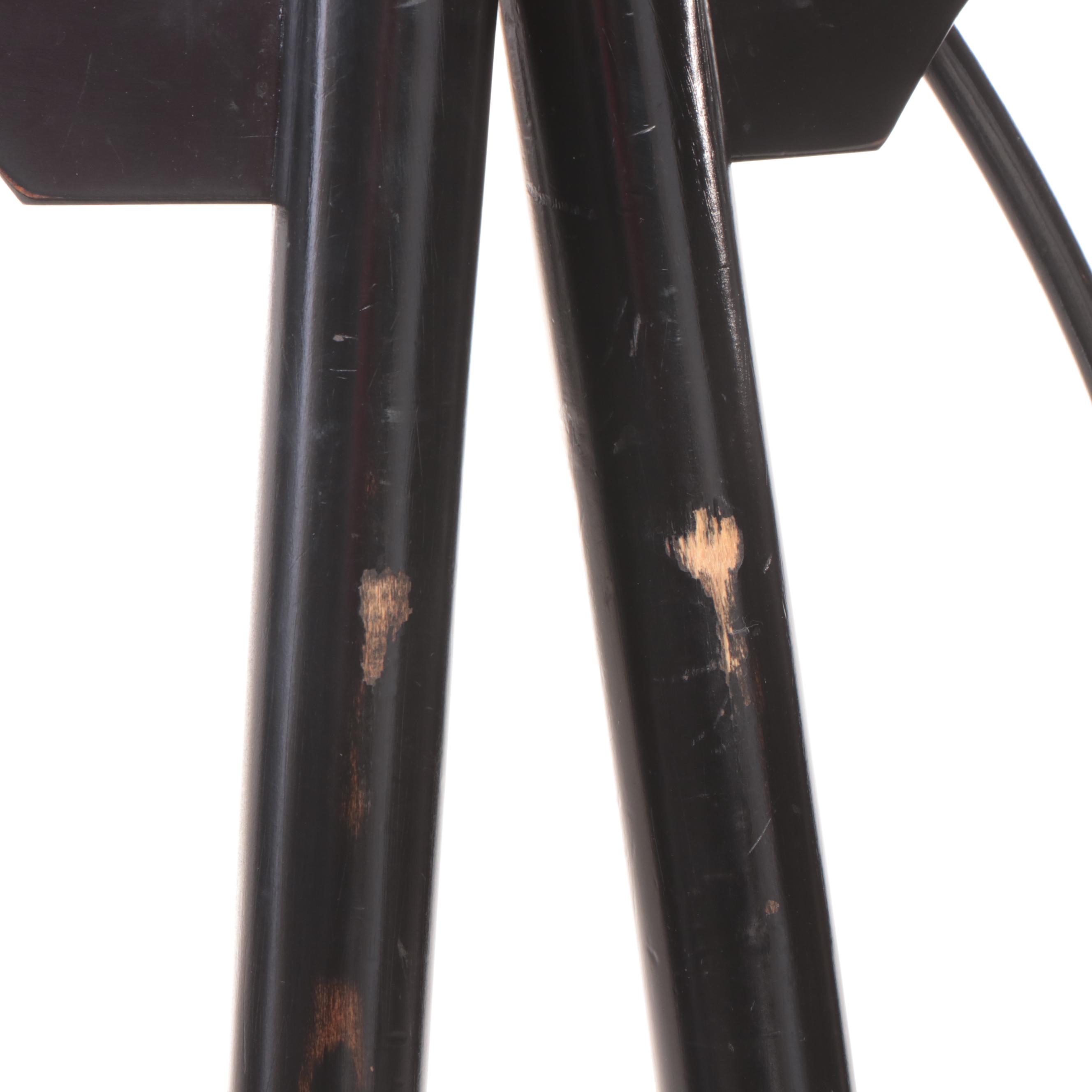 Four French Provincial Style Ebonized Counter Stools