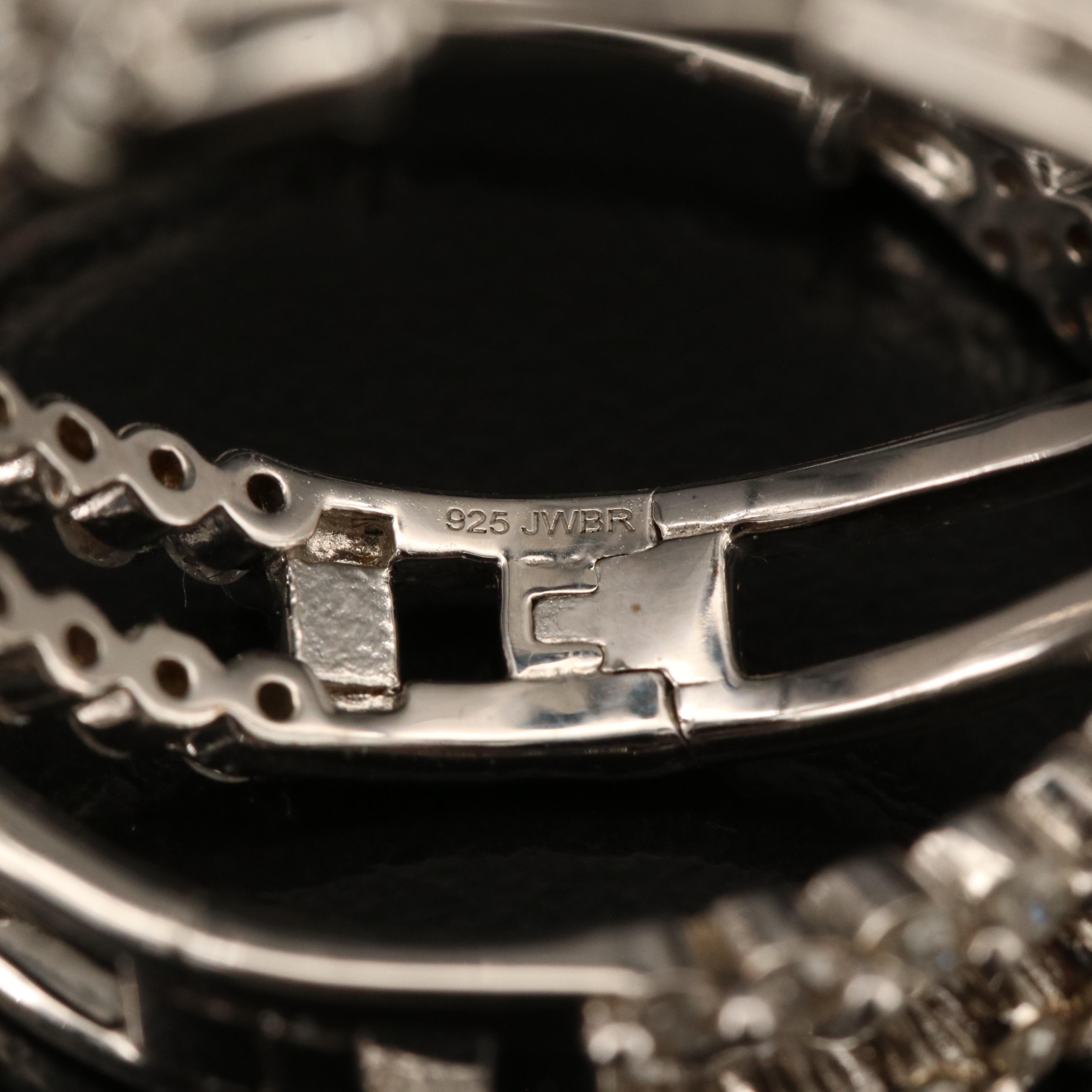 Sterling 1.02 CTW Diamond Hoop Earrings