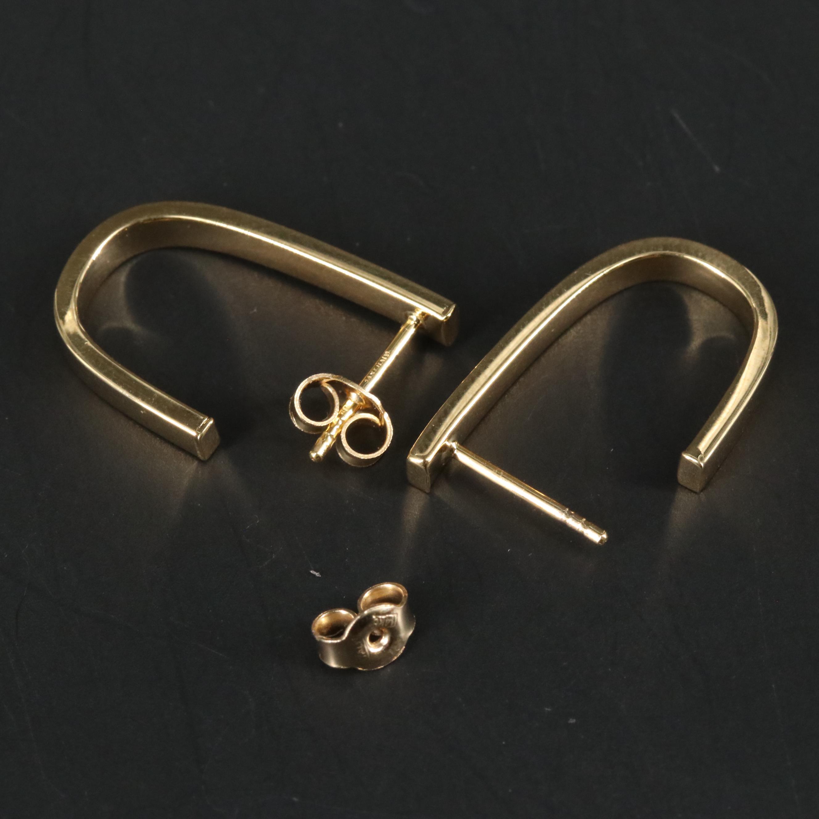 14K J Hoop Earrings