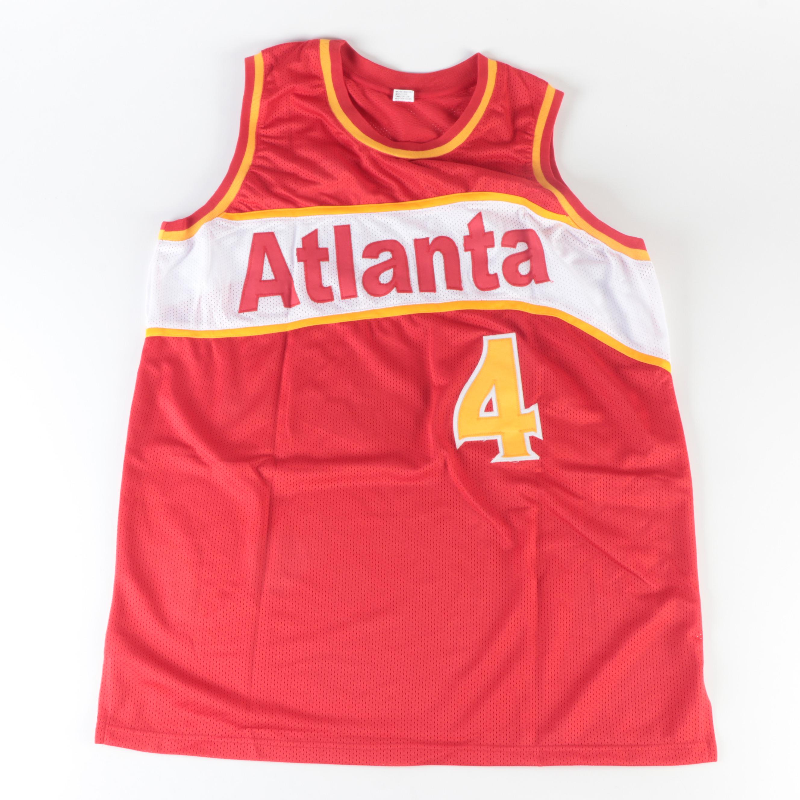 Atlanta Hawks Spud Webb Signed Basketball Jersey