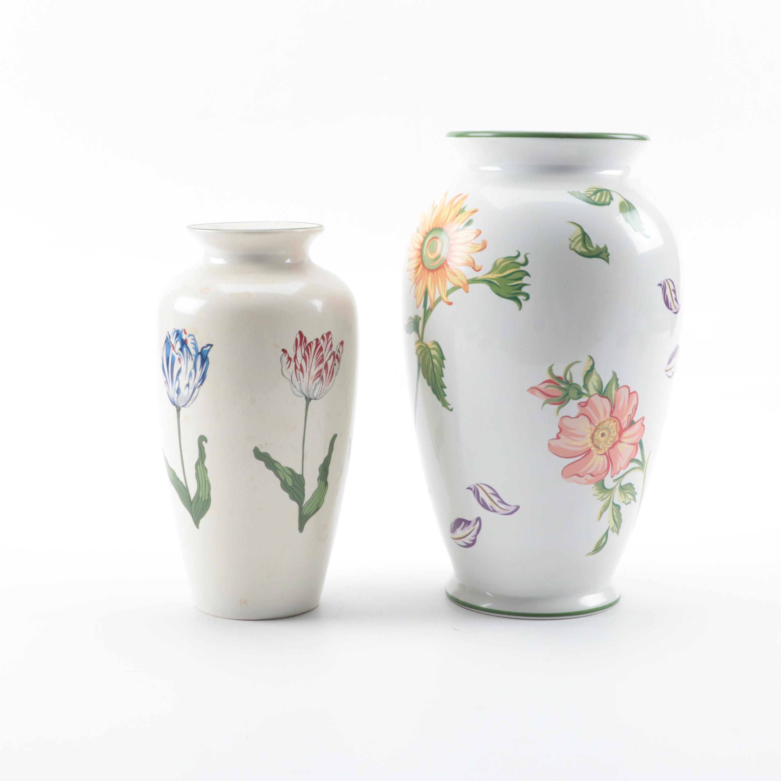 Tiffany & Co. "Tiffany Petals" and "Tiffany Tulips" Ceramic Vases