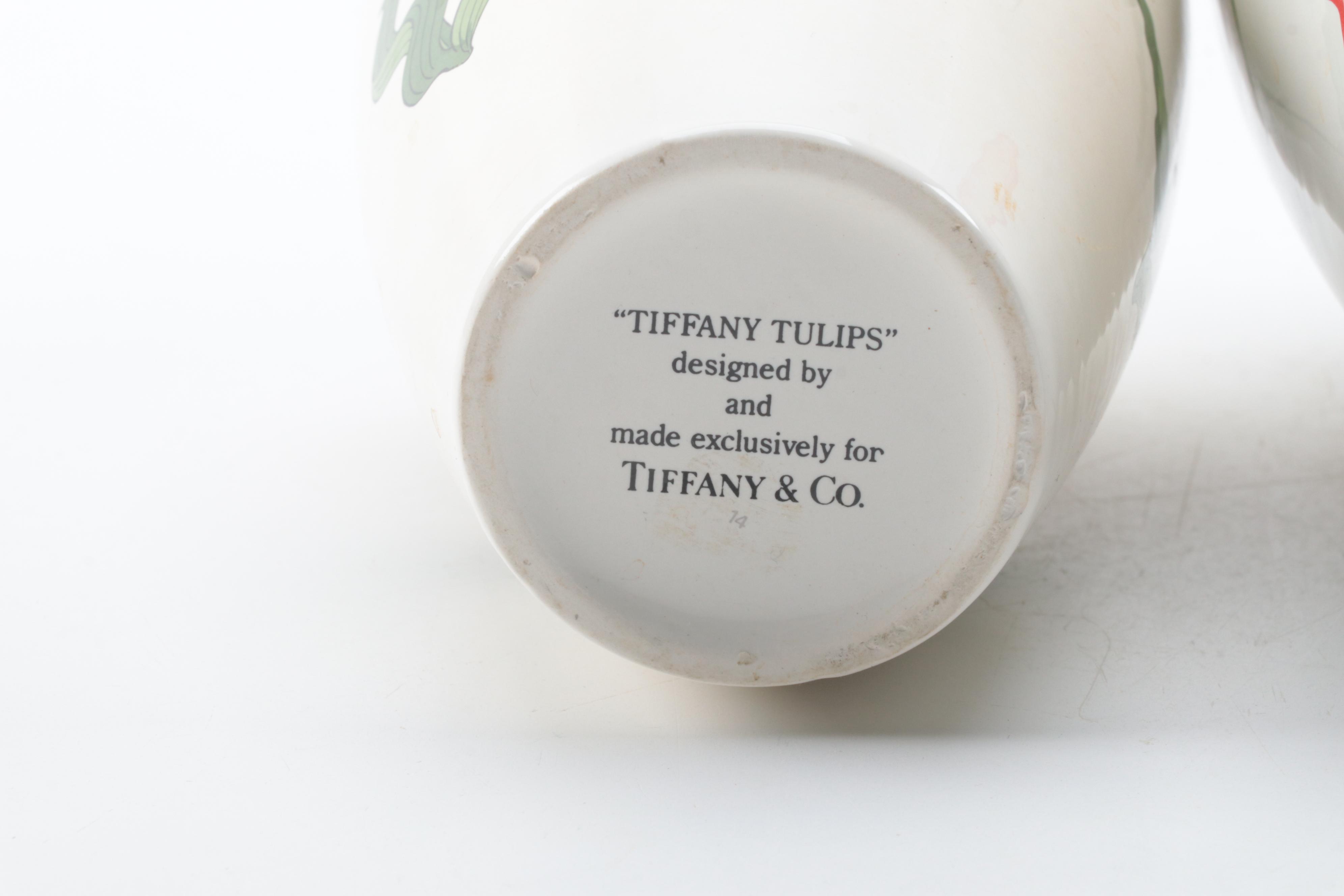Tiffany & Co. "Tiffany Petals" and "Tiffany Tulips" Ceramic Vases