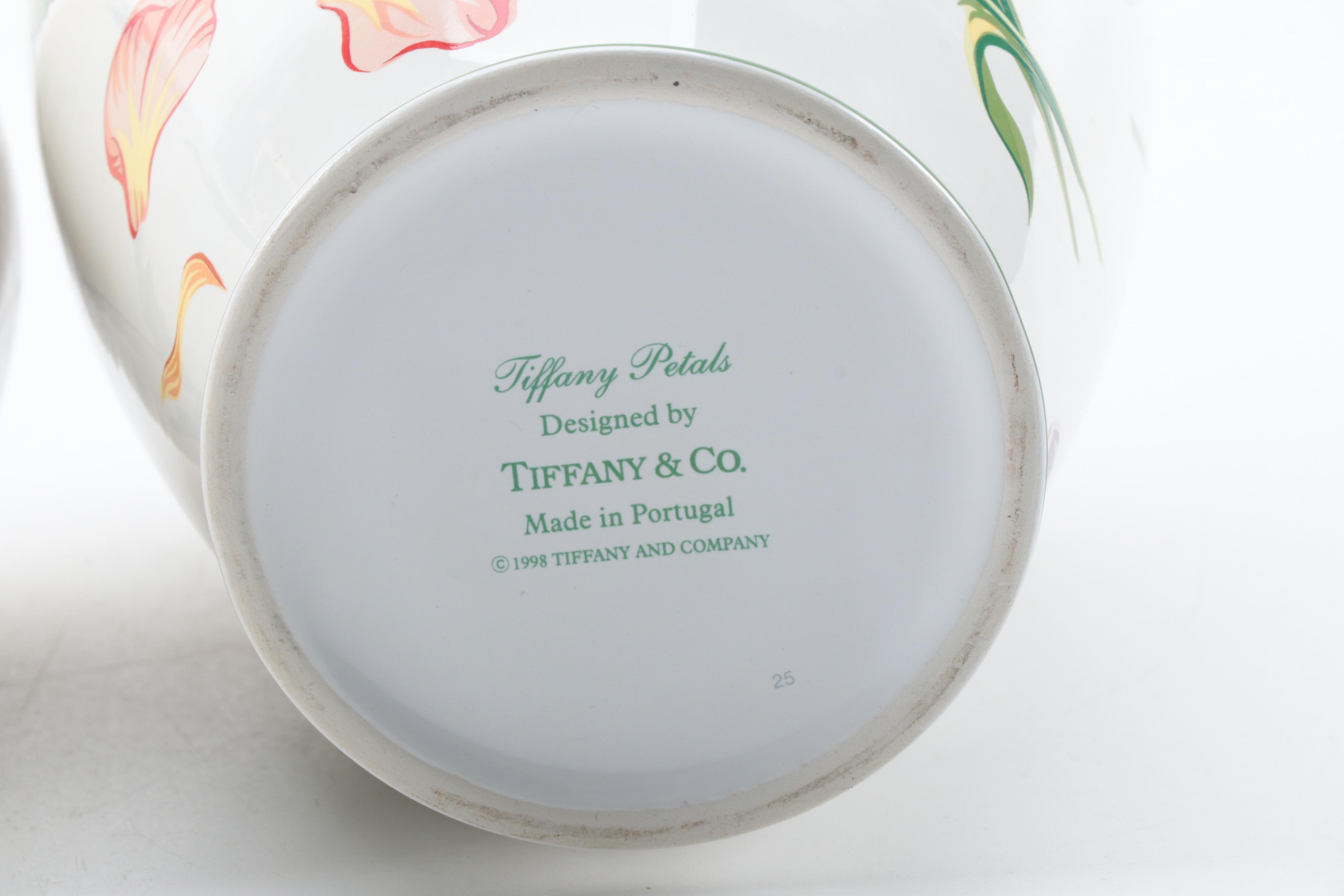 Tiffany & Co. "Tiffany Petals" and "Tiffany Tulips" Ceramic Vases