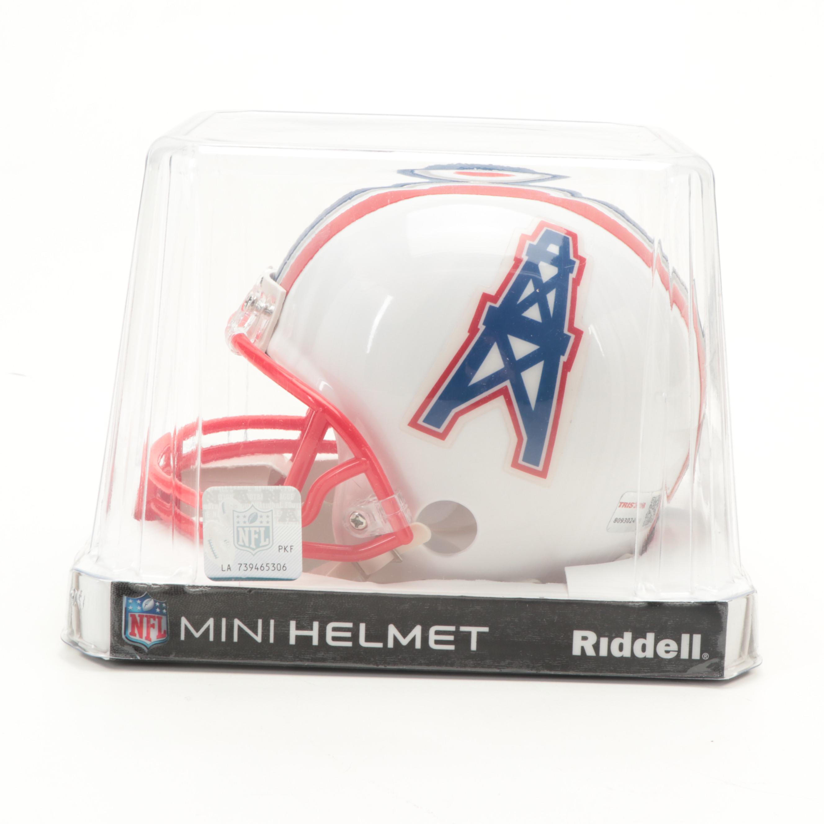 Houston Oilers Warren Moon Signed Riddell Mini Football Helmet