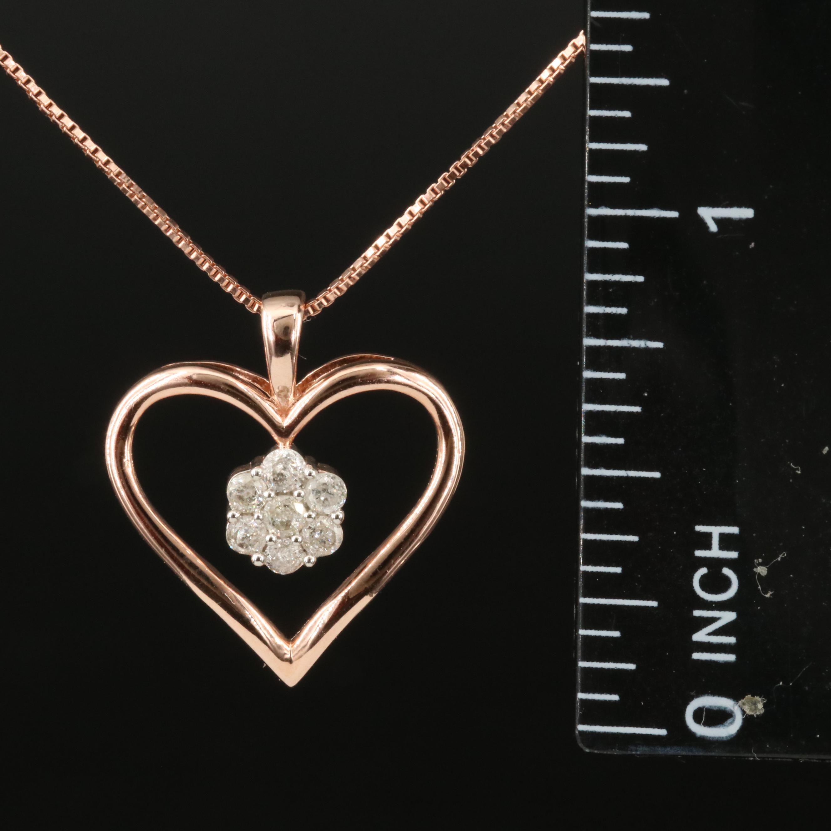 Sterling Diamond Heart Necklace