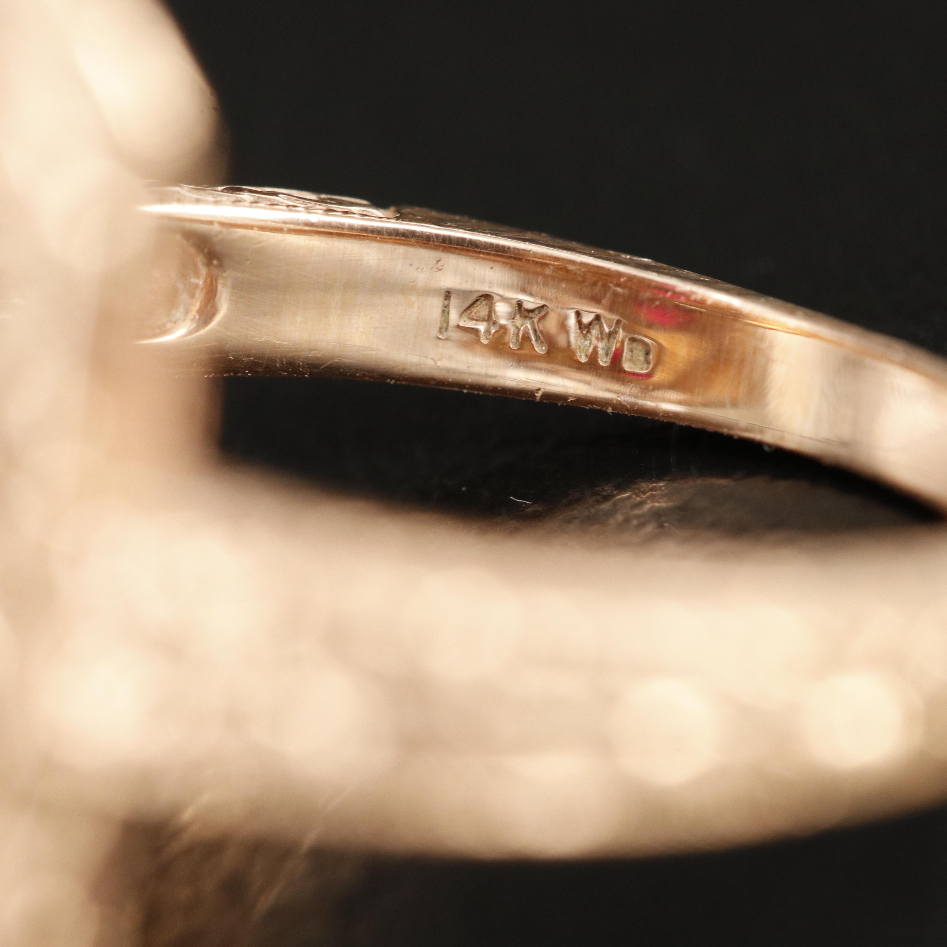 14K Rose Gold Ruby and Diamond Hexagonal Ring