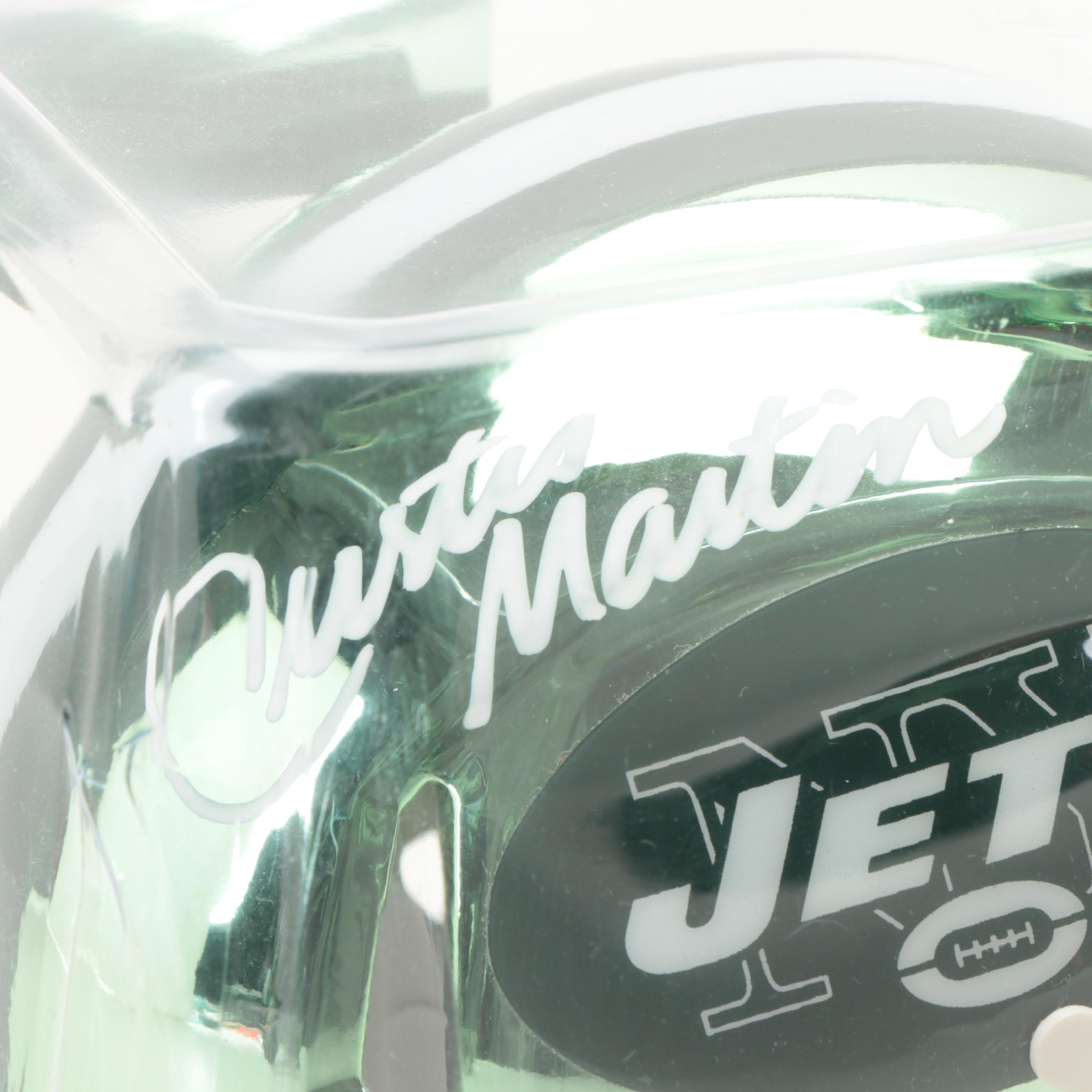 New York Jets Curtis Martin Chrome Alternate Signed Riddell Mini Football Helmet