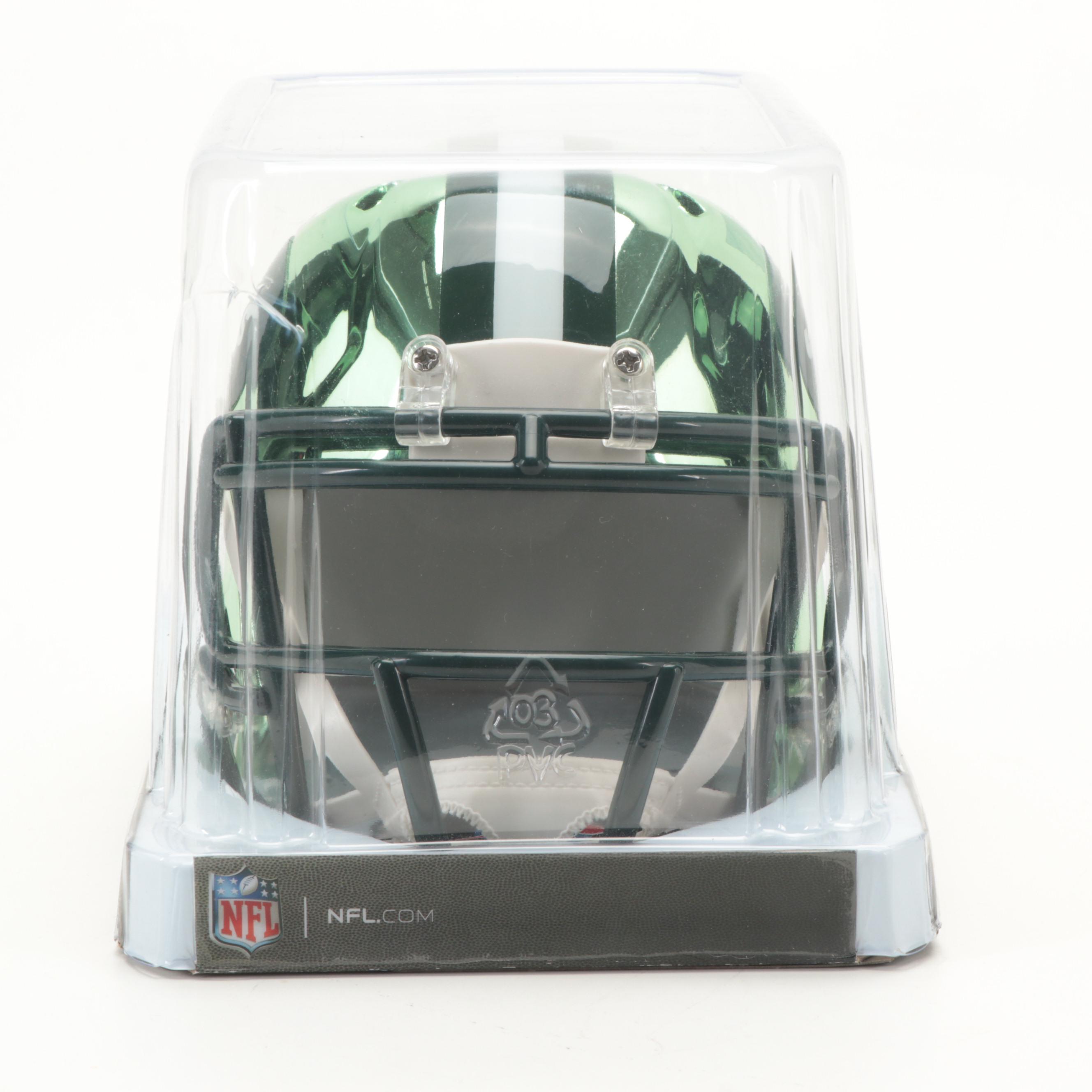 New York Jets Curtis Martin Chrome Alternate Signed Riddell Mini Football Helmet