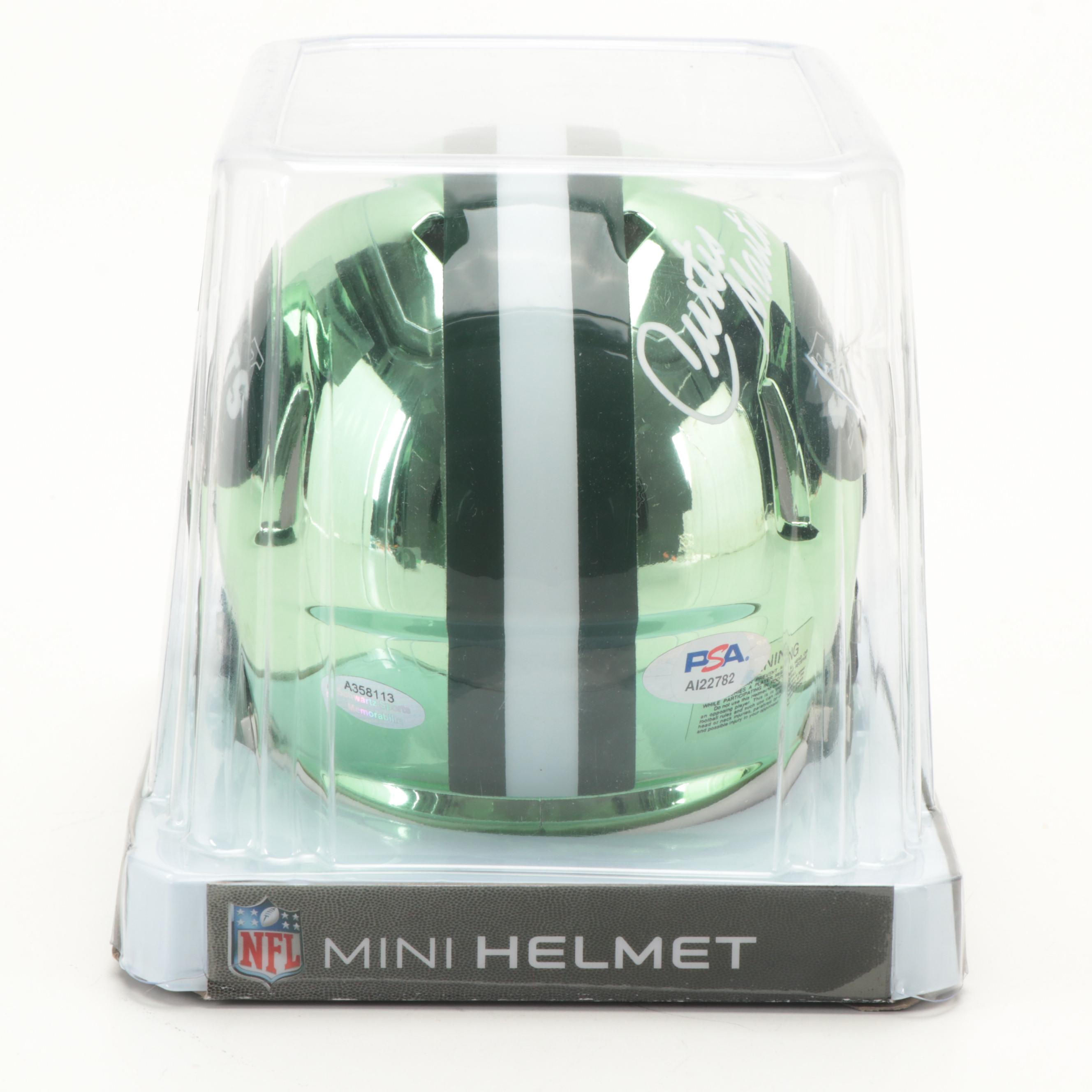 New York Jets Curtis Martin Chrome Alternate Signed Riddell Mini Football Helmet