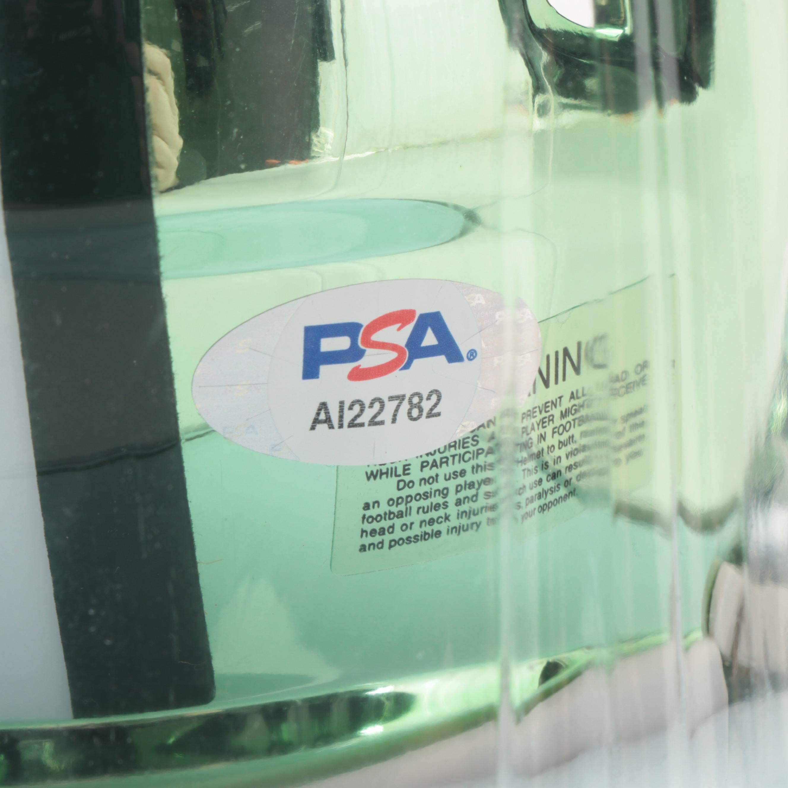 New York Jets Curtis Martin Chrome Alternate Signed Riddell Mini Football Helmet