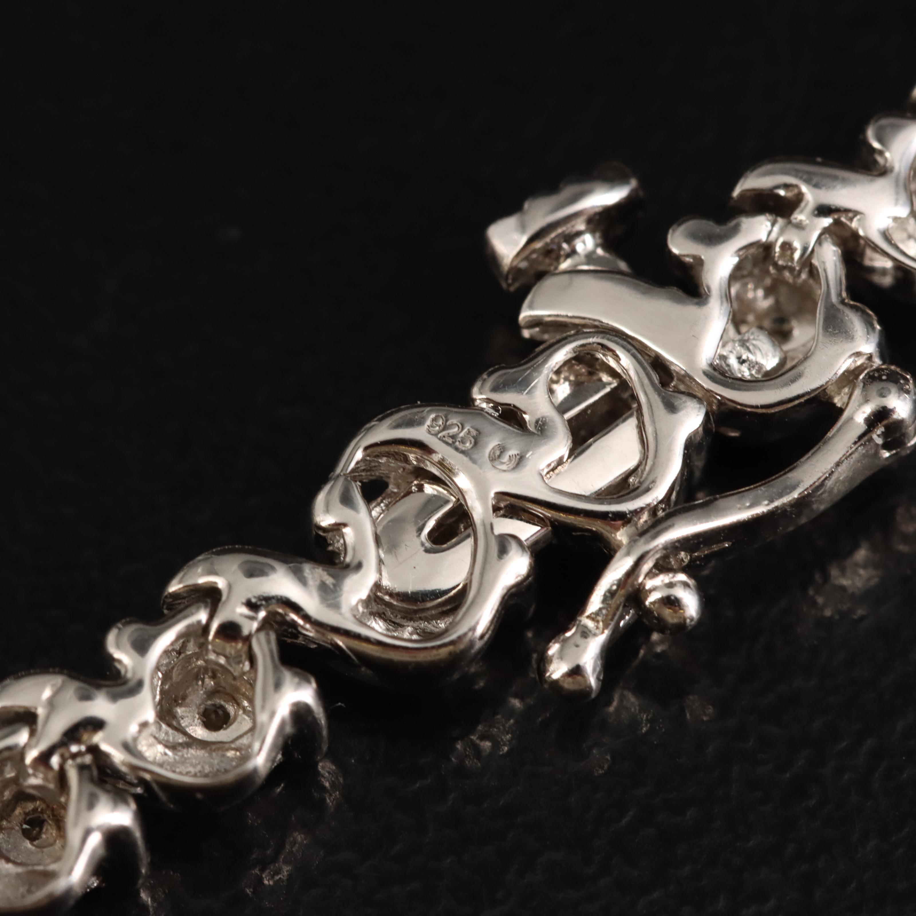 Sterling Diamond S Link Bracelet