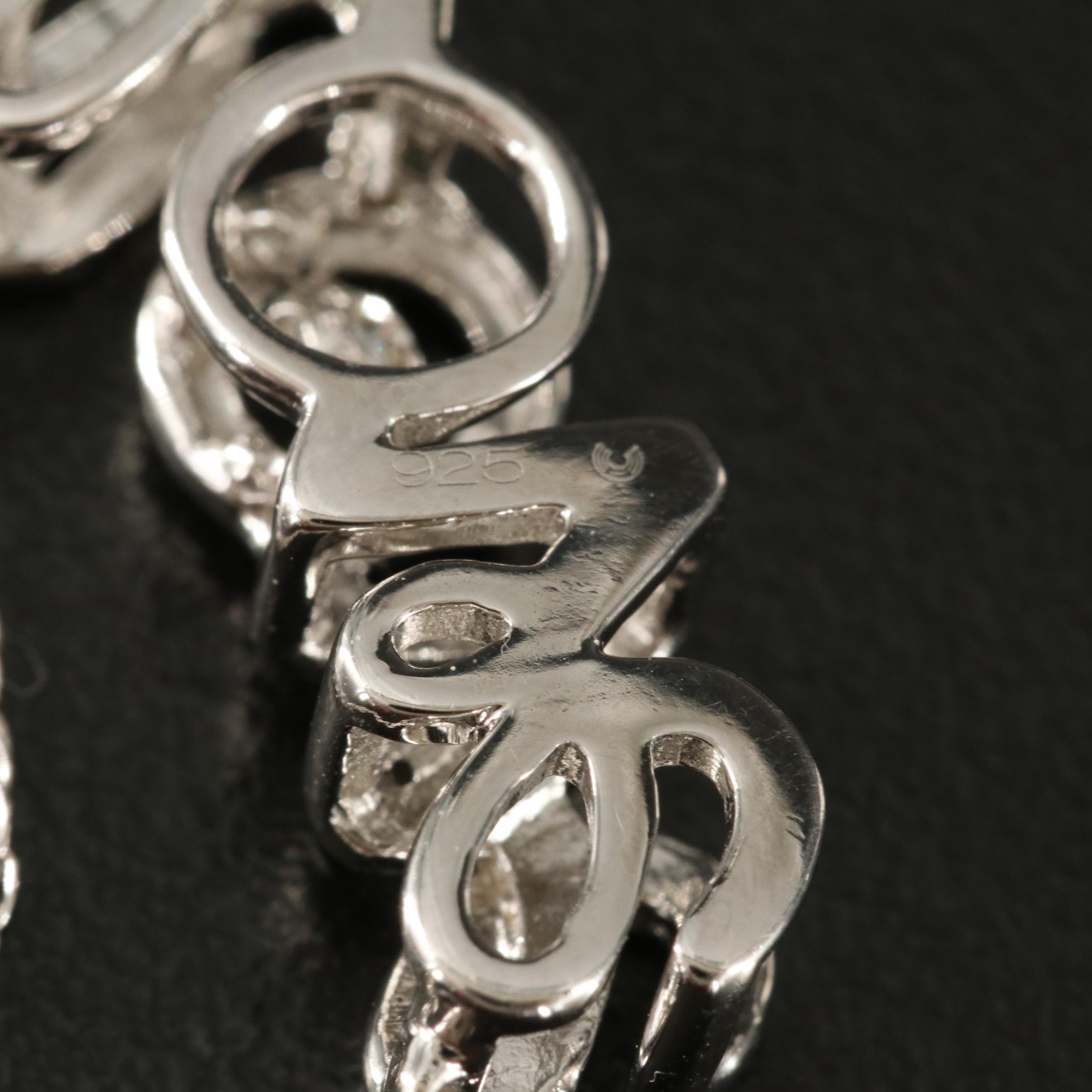 Sterling Diamond "Love" Necklace