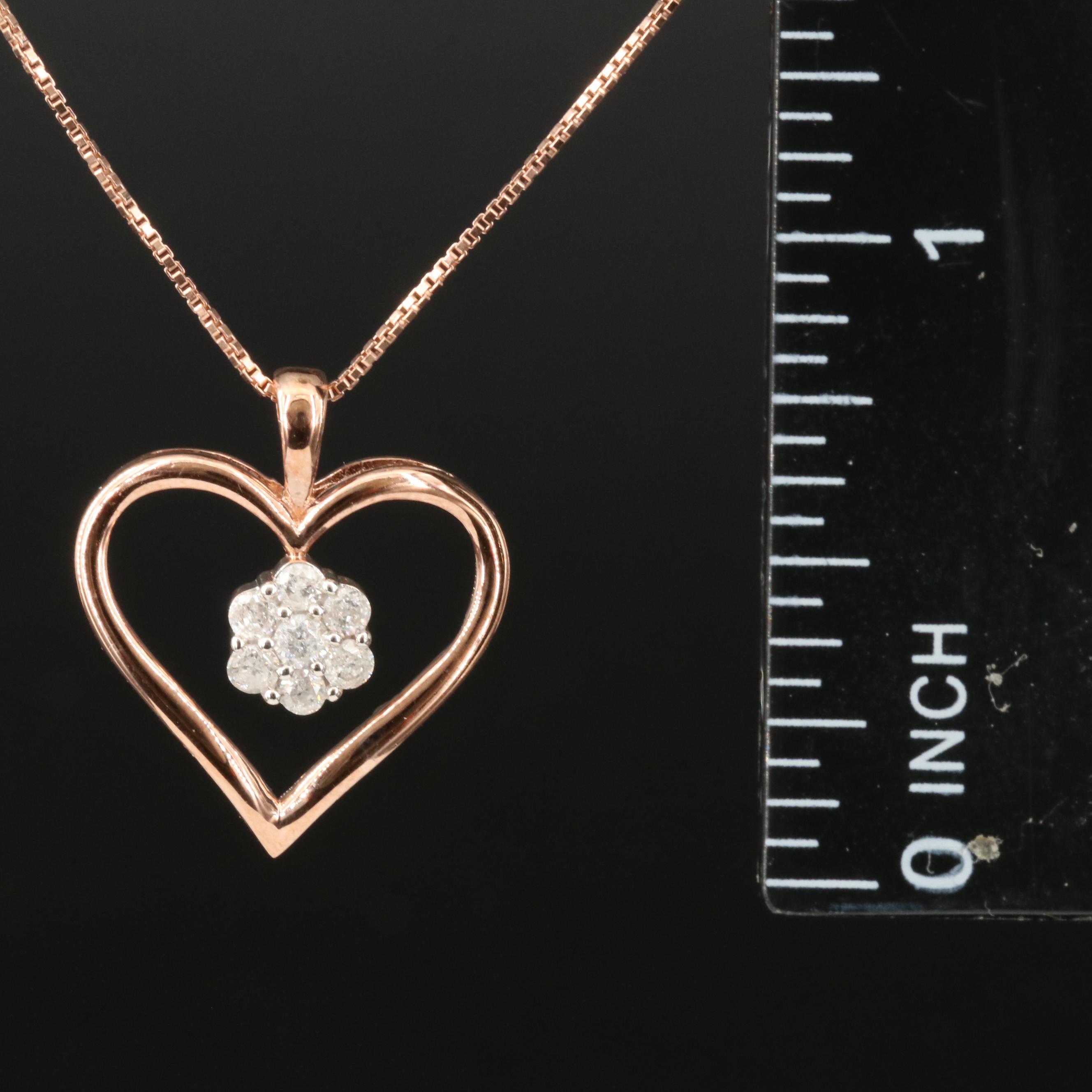 Sterling Diamond Heart Necklace