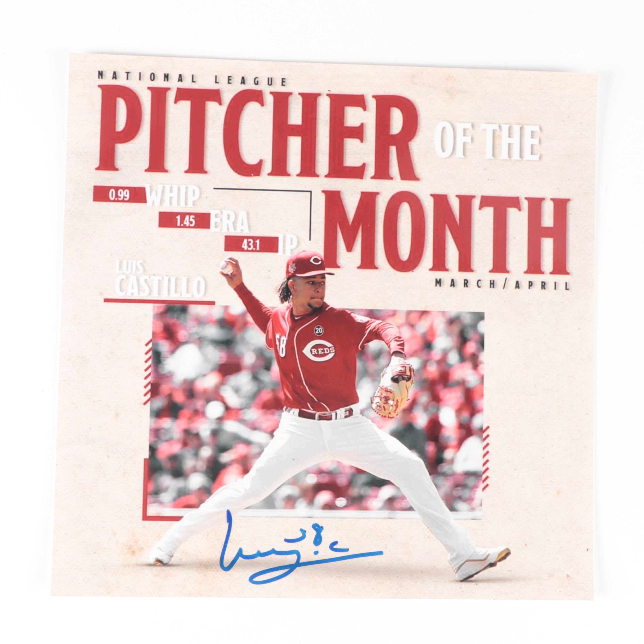 Cincinnati Reds Luis Castillo Signed Print, Great American Ballpark Framed Print