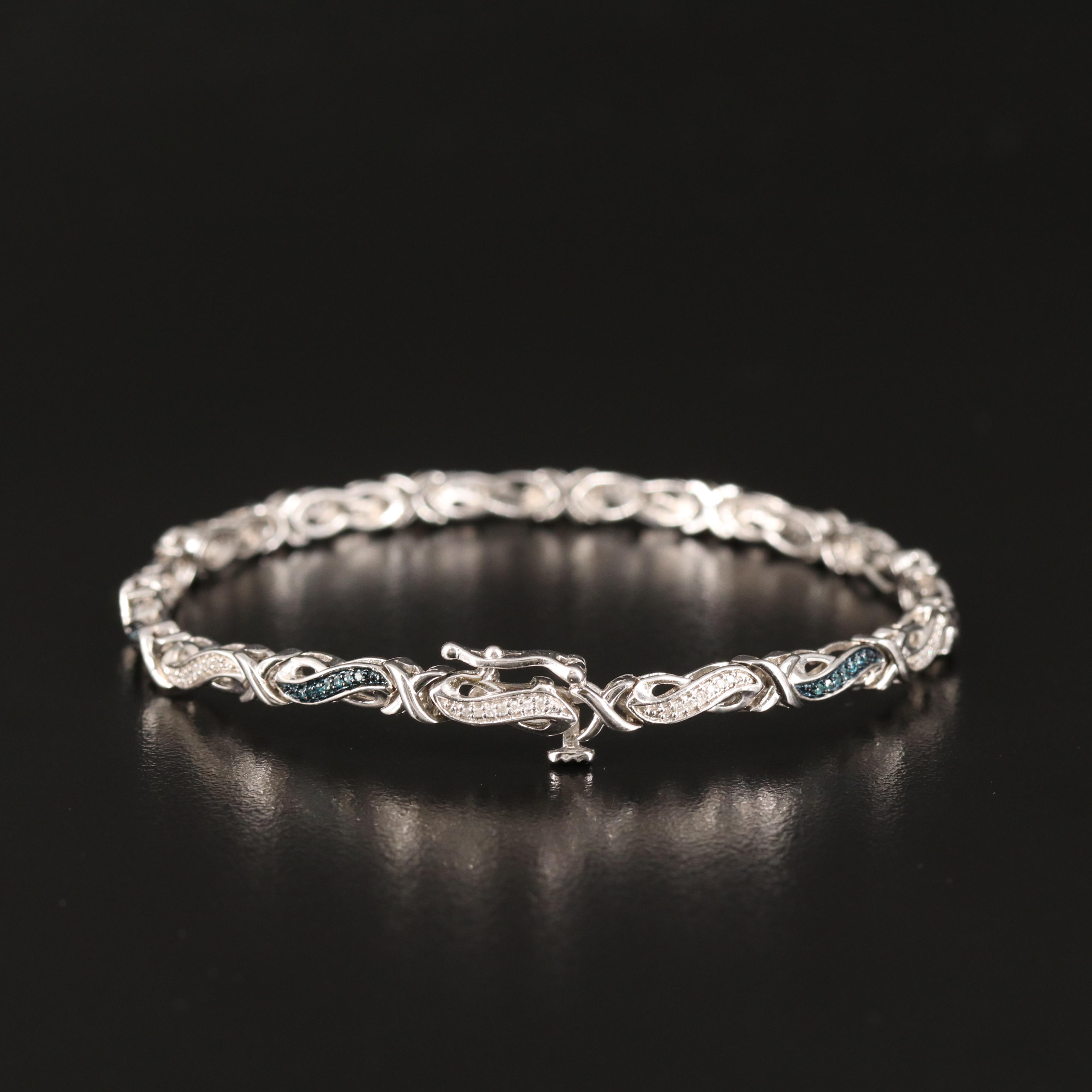 Sterling Diamond Infinity Bracelet