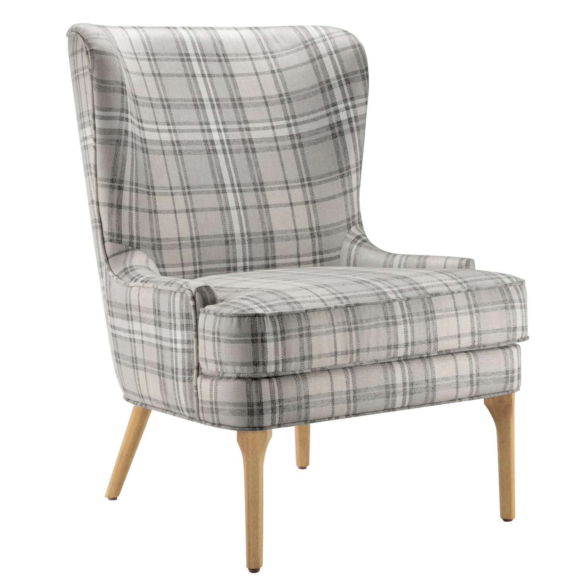 Threshold Cheswold Plaid Wingback Chair
