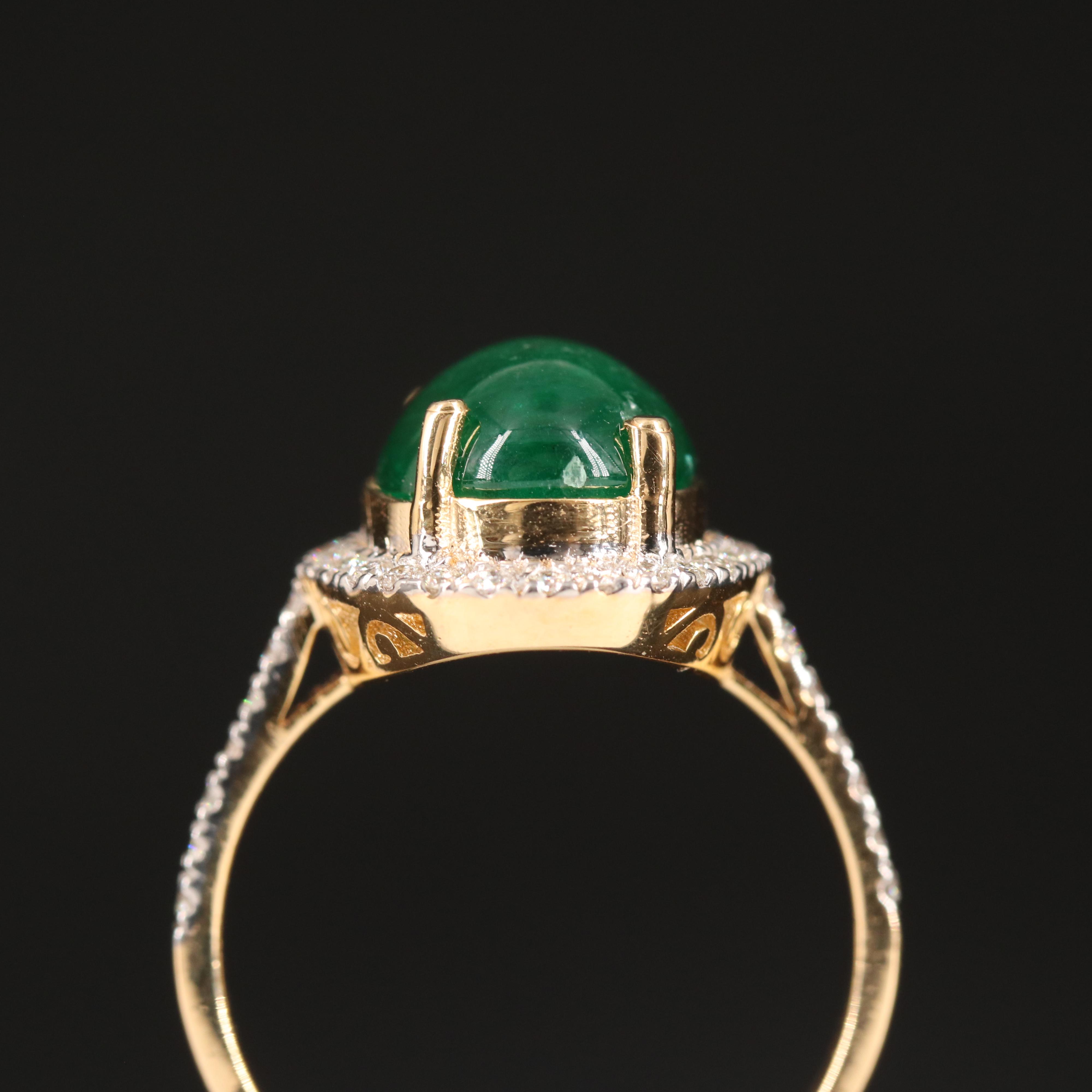 18K 3.72 Emerald and Diamond Ring